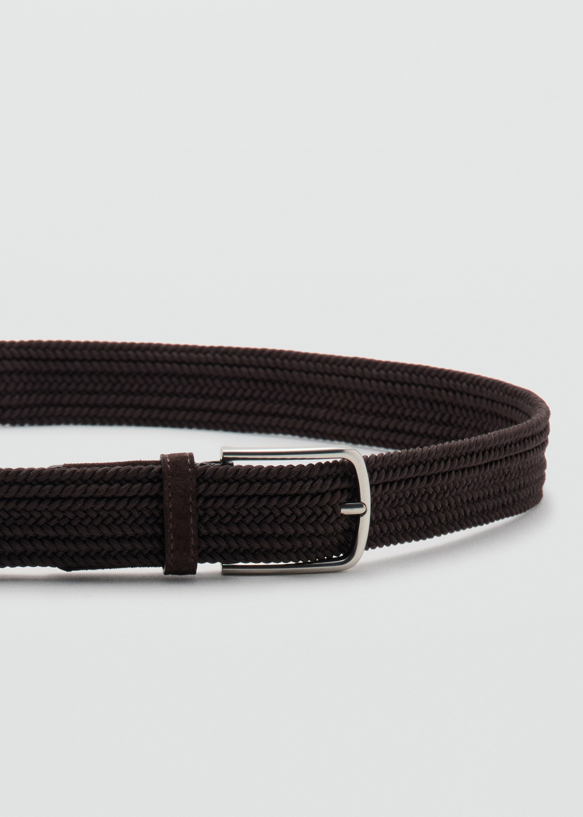 Braided elastic belt - Details of the article 1, Chocolate. Ref: 27061244-00.