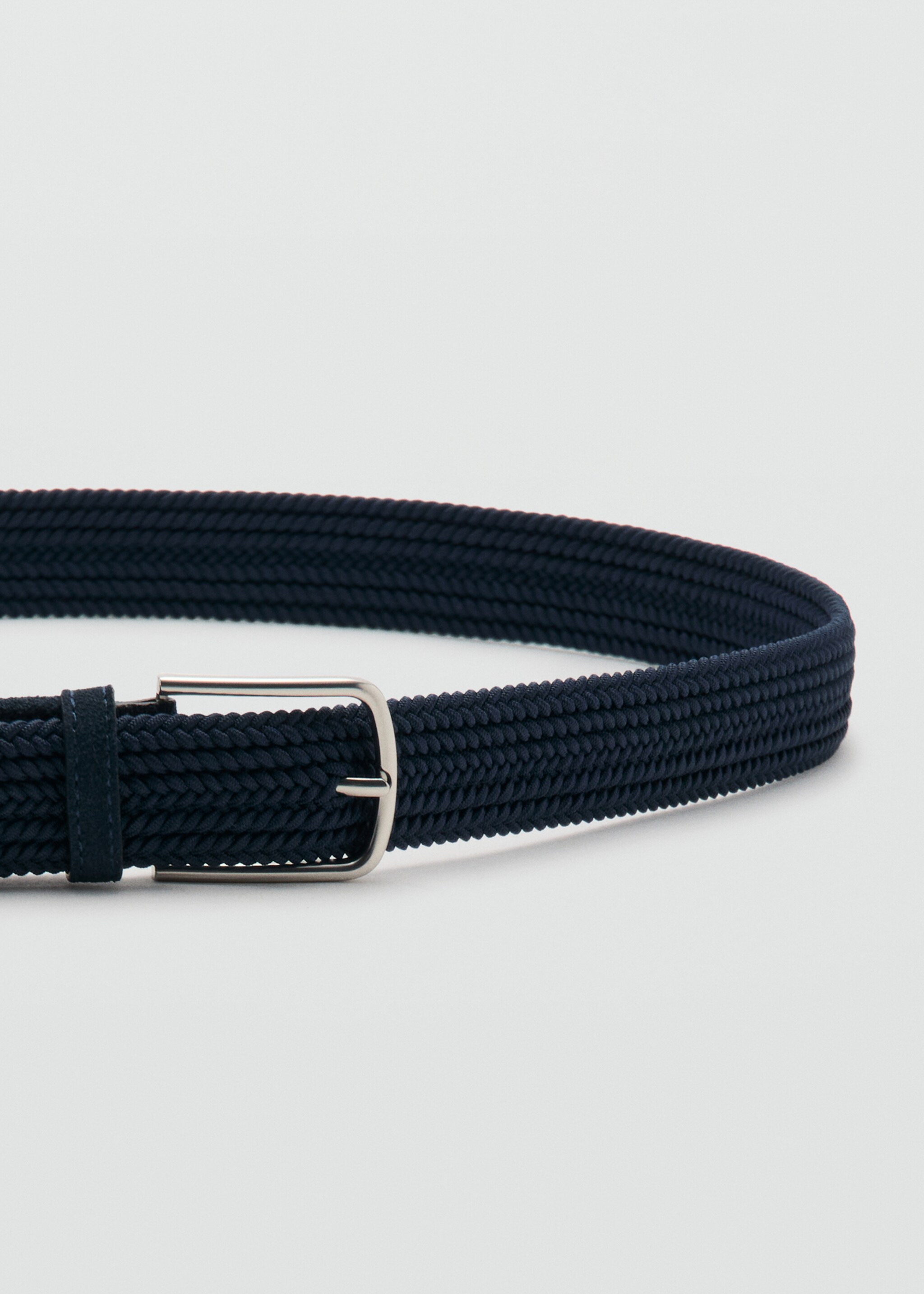 Braided elastic belt - Details of the article 1, Navy. Ref: 27061244-00.