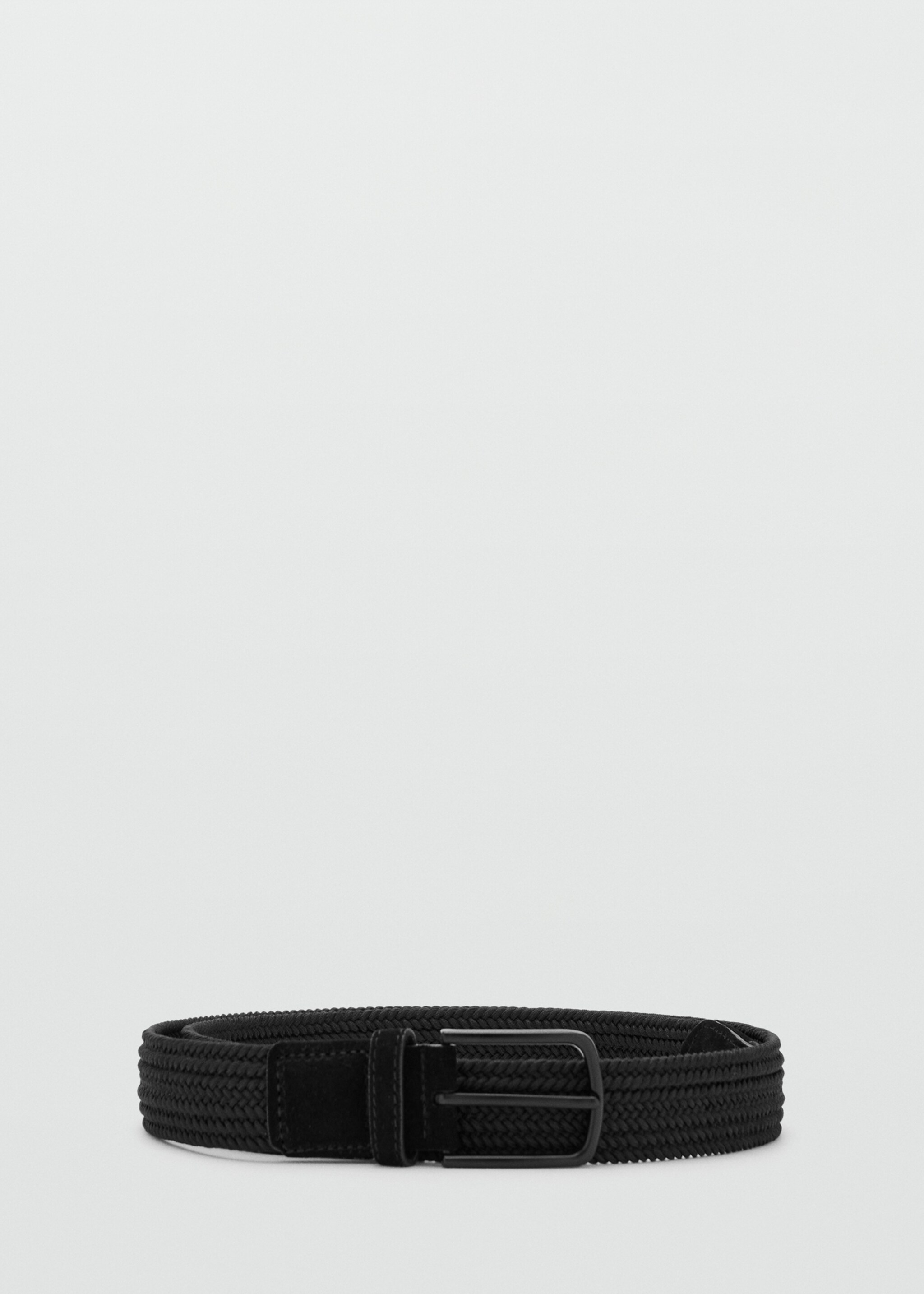 Braided elastic belt - Article without model, Black. Ref: 27061244-00.