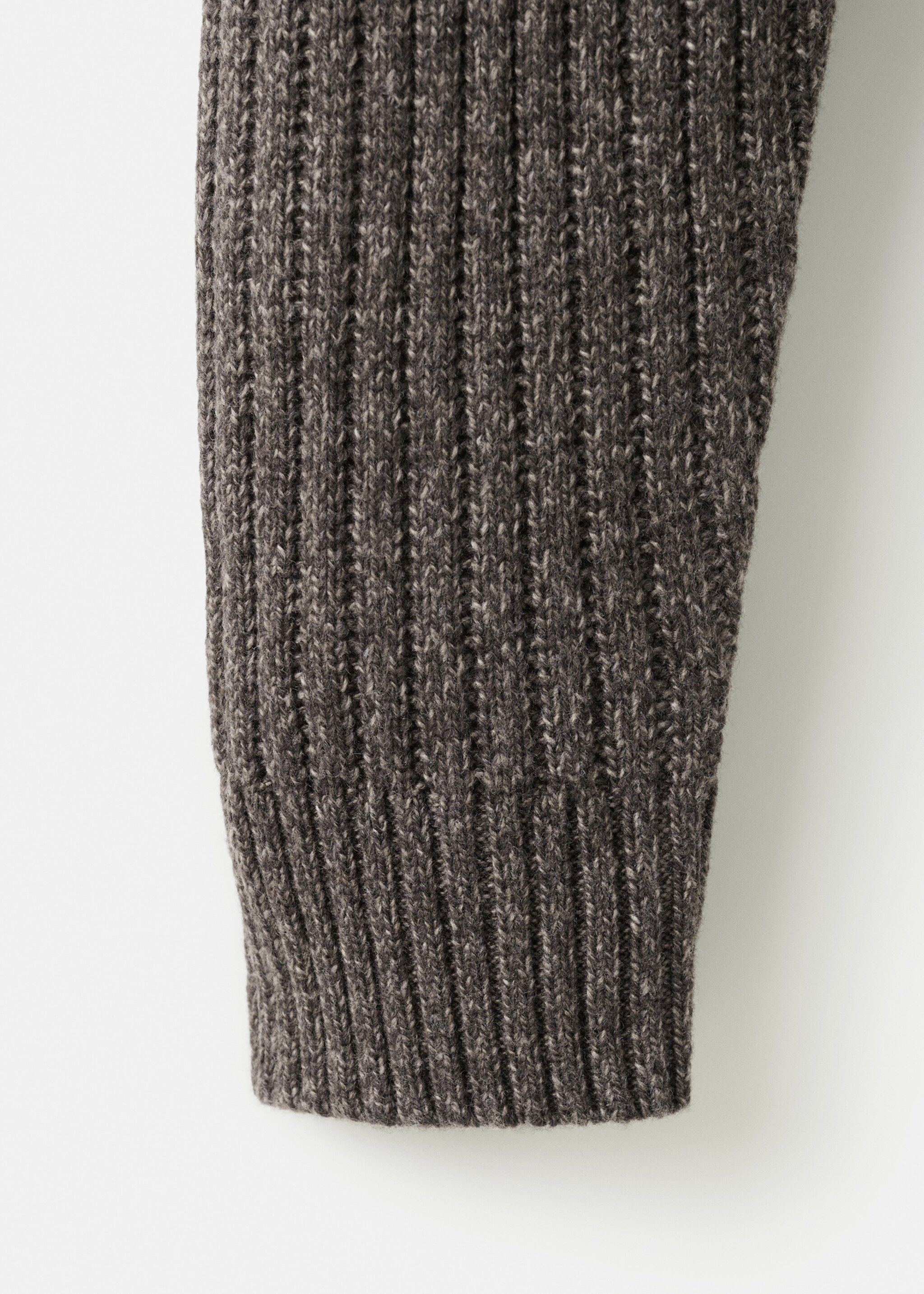 Ribbed-knit cardigan with zip - Details of the article 0, Chocolate. Ref: 27061250-00.