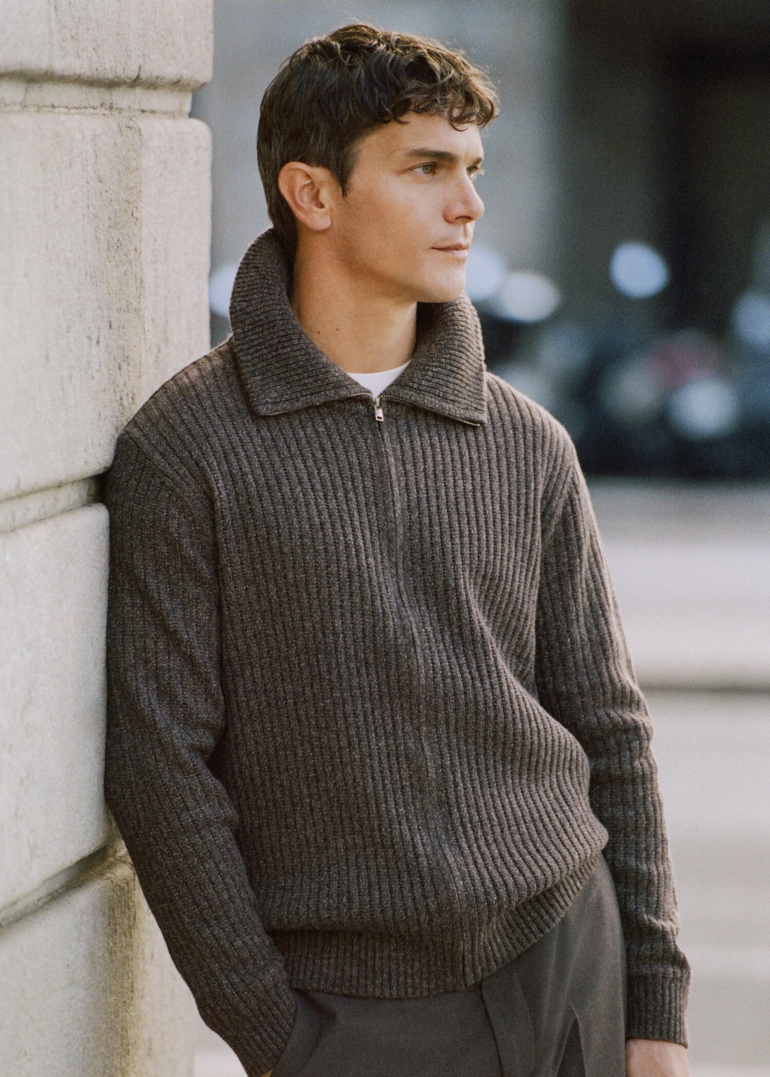 Cardigan maille côtelée à zip - Détail de l'article 3