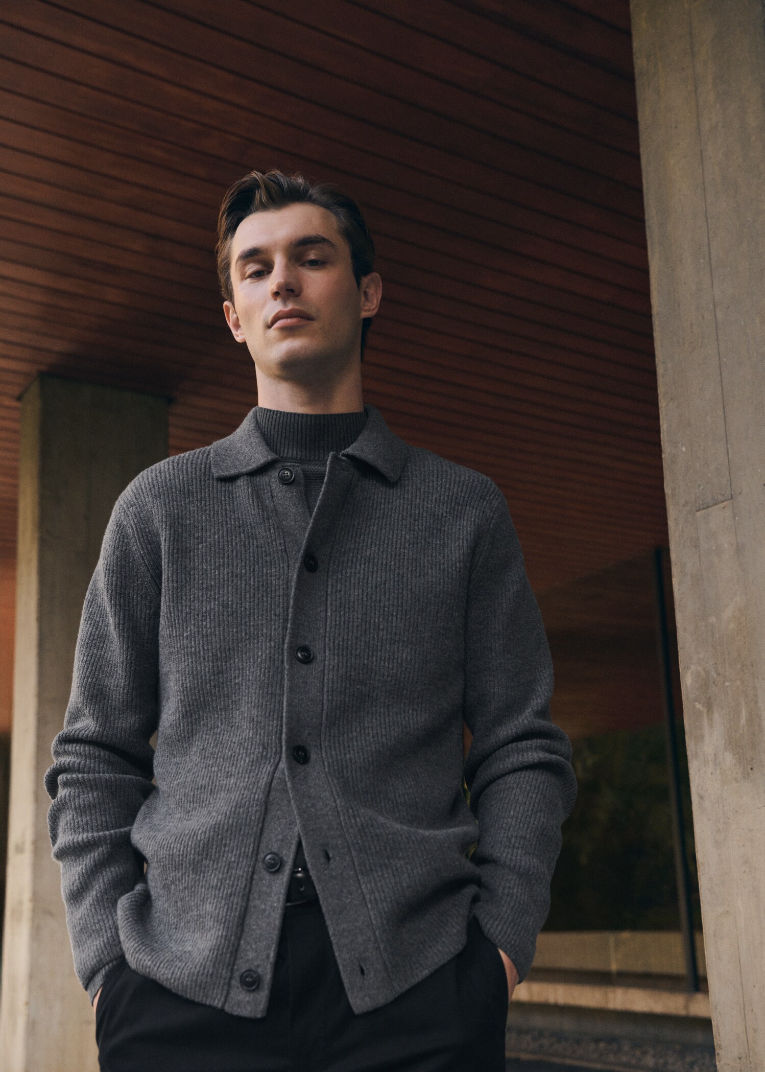 Ribbed knit cardigan - Details of the article 3