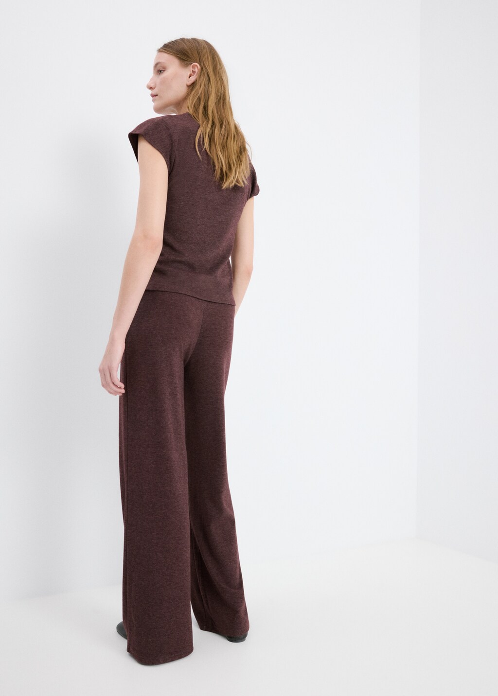 Knitted pants with elastic waistband - image 3