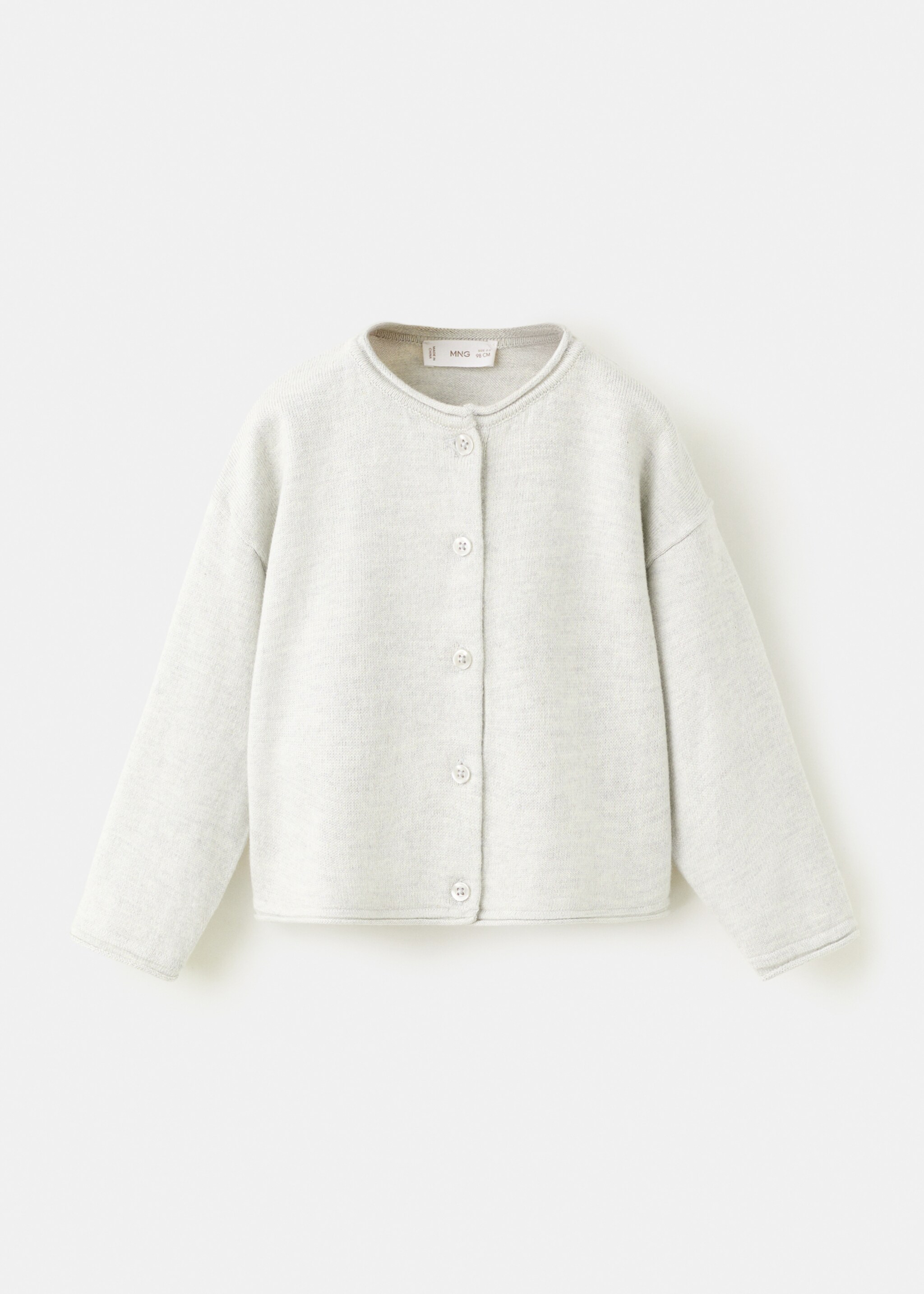 Knitted button cardigan - Article without model, Light Heather Grey. Ref: 27061253-00.