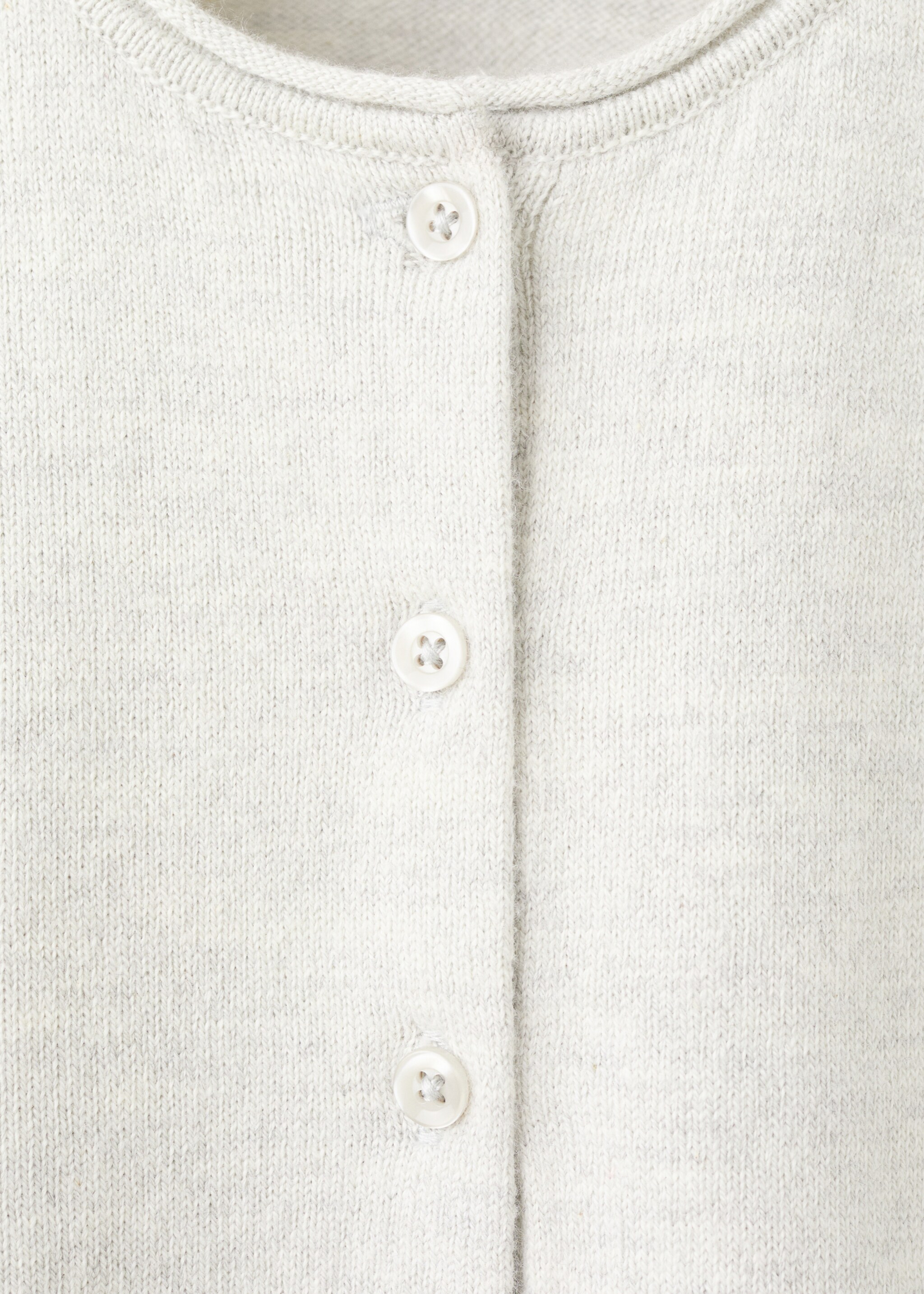 Knitted button cardigan - Details of the article 8, Light Heather Grey. Ref: 27061253-00.