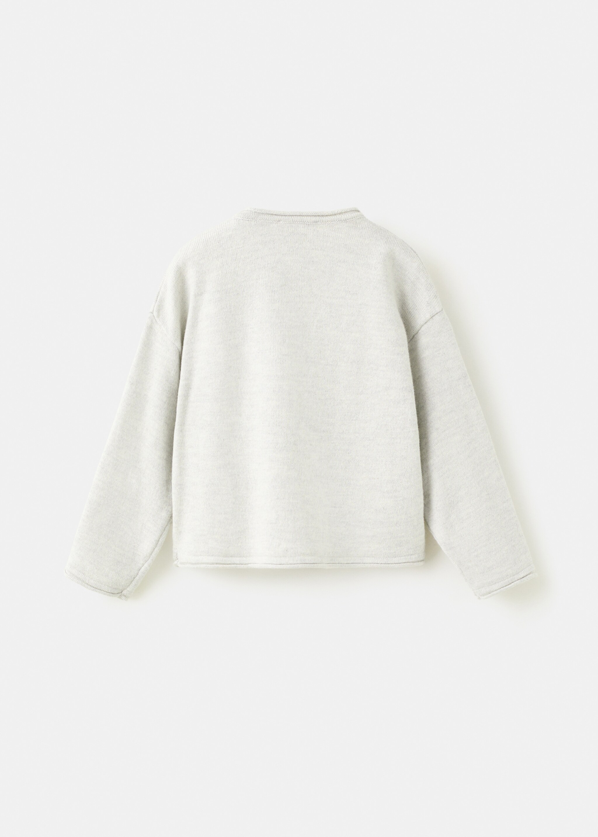 Knitted button cardigan - Reverse of the article, Light Heather Grey. Ref: 27061253-00.