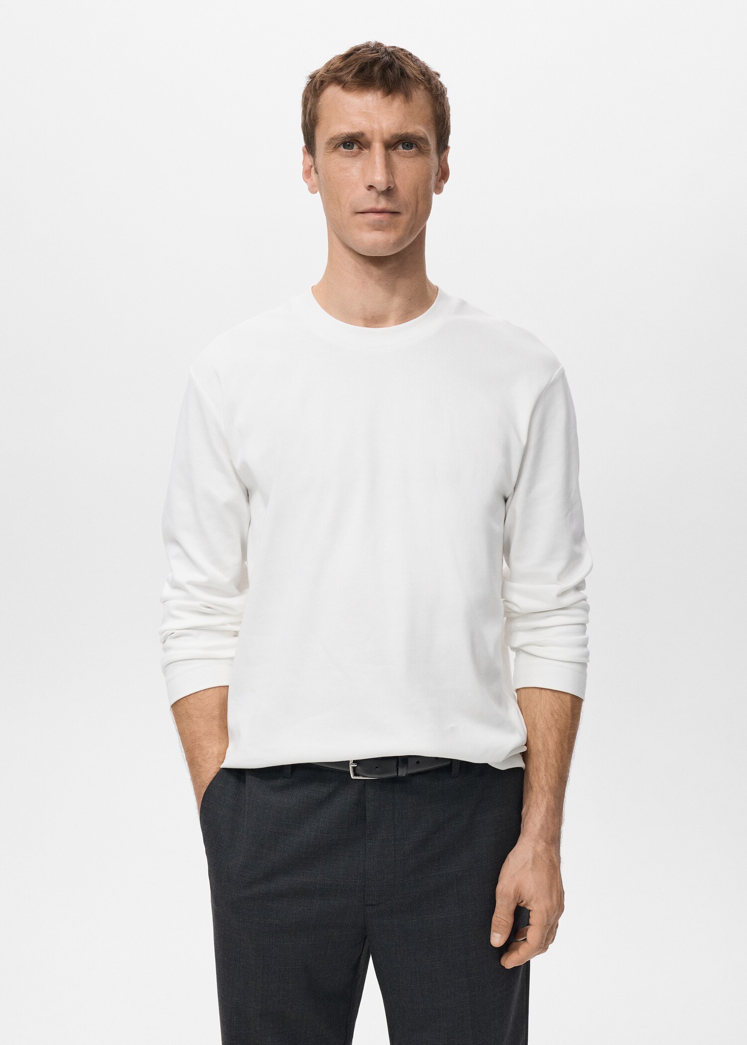 Long sleeve regular fit T-shirt - Medium plane