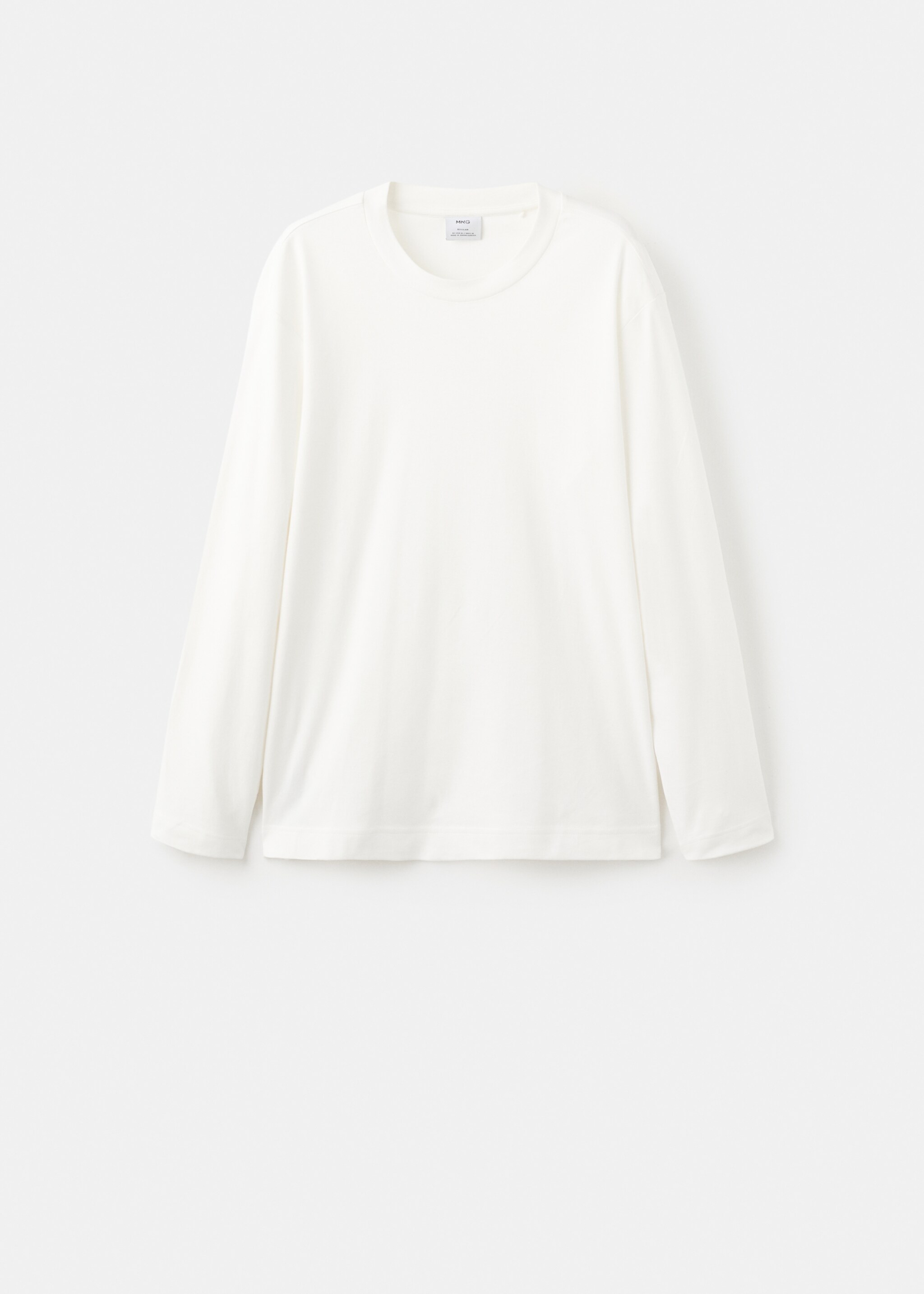 Long sleeve regular fit T-shirt - Article without model, White. Ref: 27061254-00.