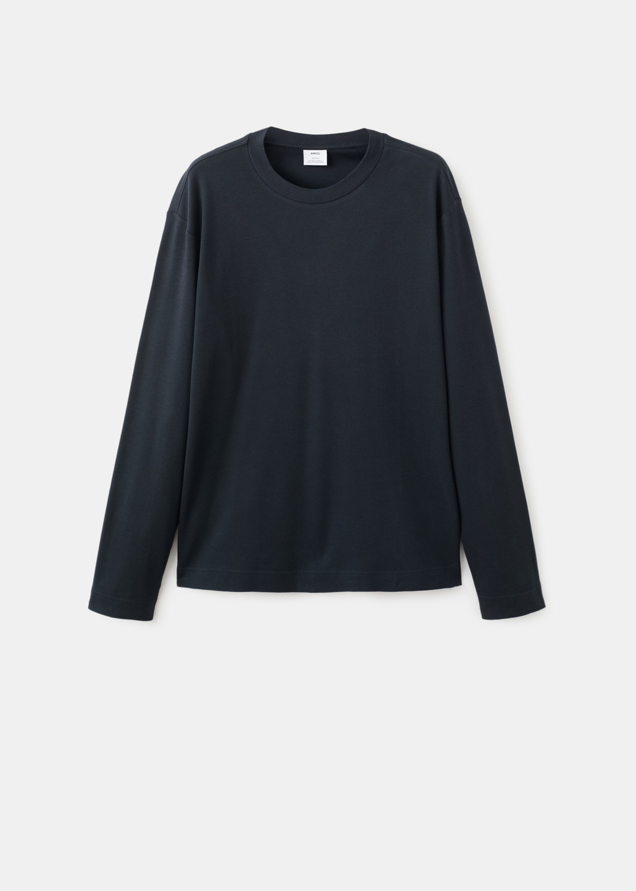 Long sleeve regular fit T-shirt - Article without model, Navy. Ref: 27061254-00.