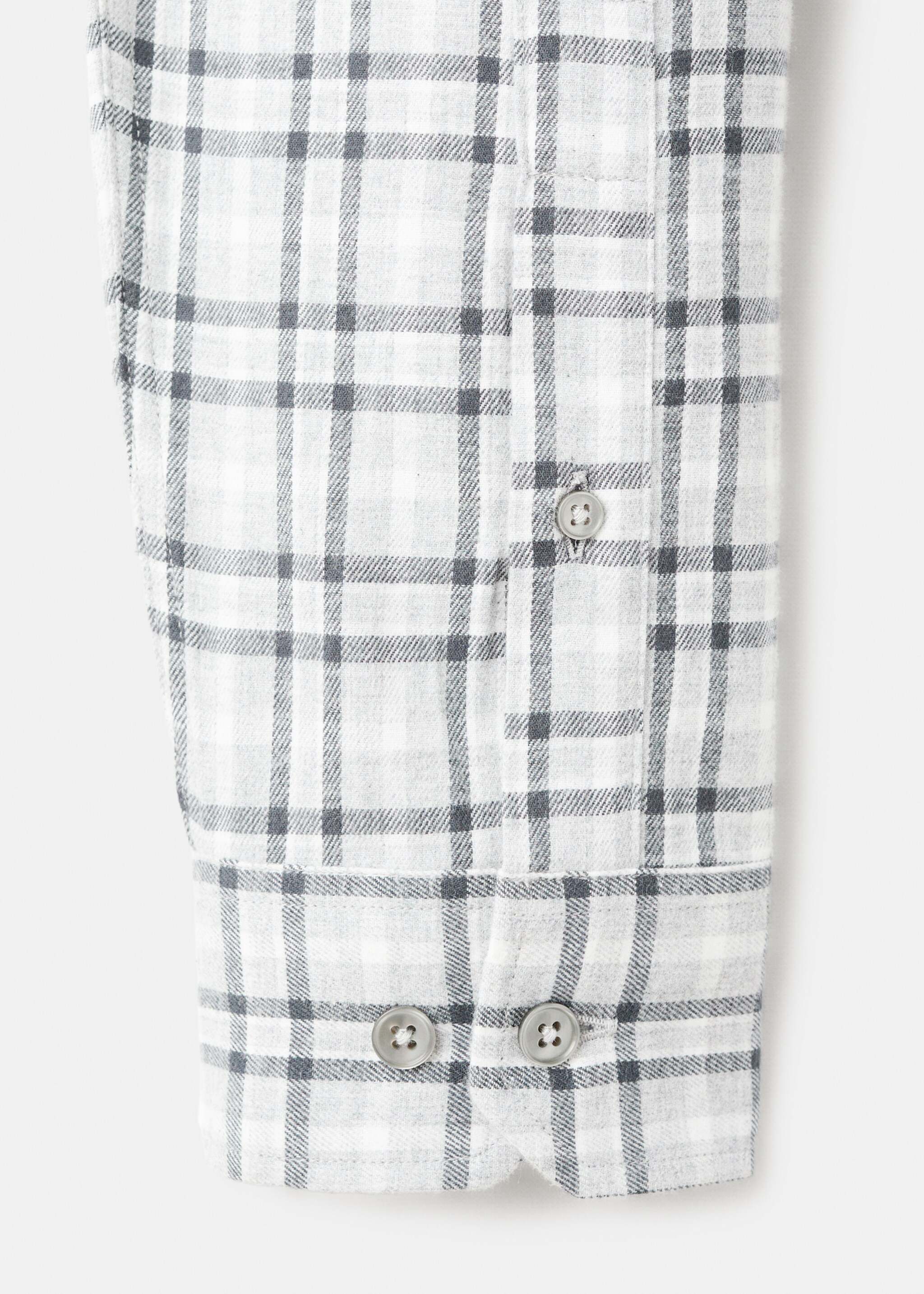 Regular Fit Plaid Flannel Shirt - Details of the article 0, Light Heather Grey. Ref: 27061258-00.