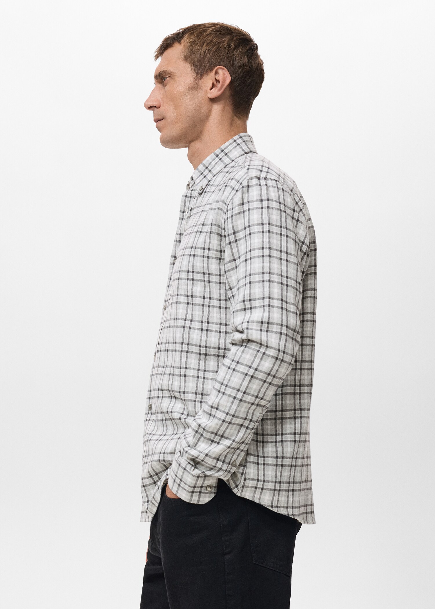Regular Fit Plaid Flannel Shirt - Details of the article 2