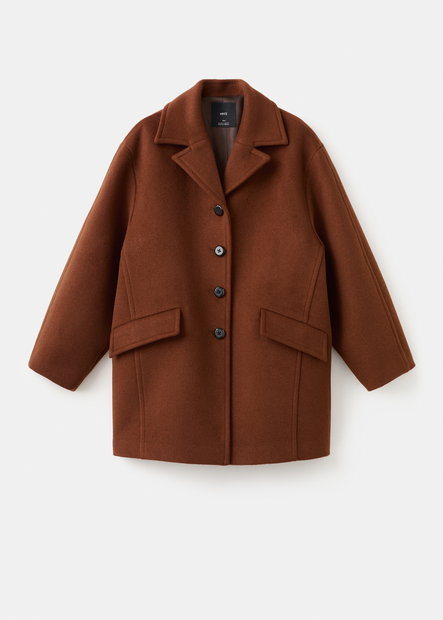 Kabát z vlněné směsi s knoflíky - Zboží bez modelu