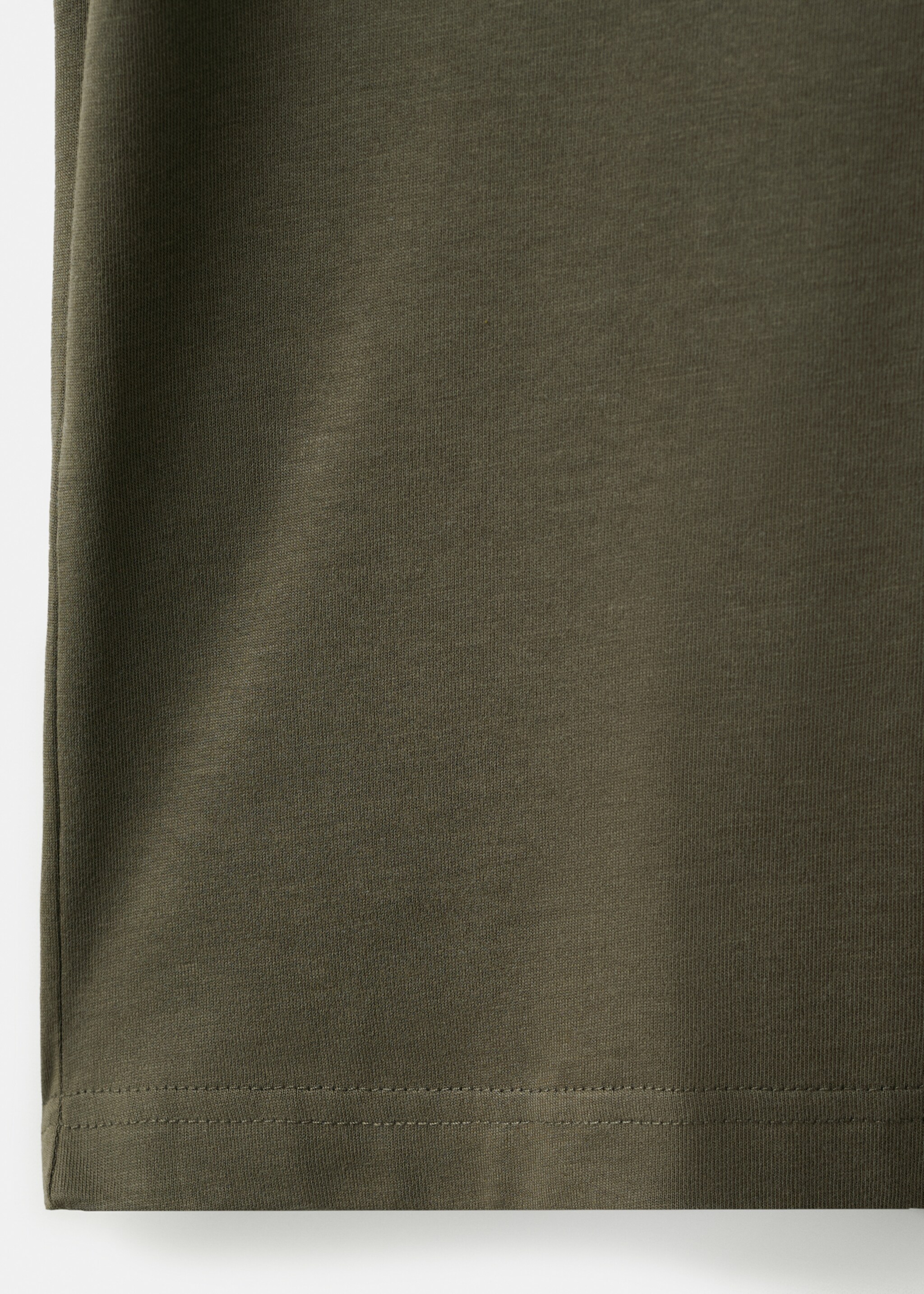 100% cotton slim-fit V-neck t-shirt - Details of the article 0, Khaki. Ref: 27061261-00.