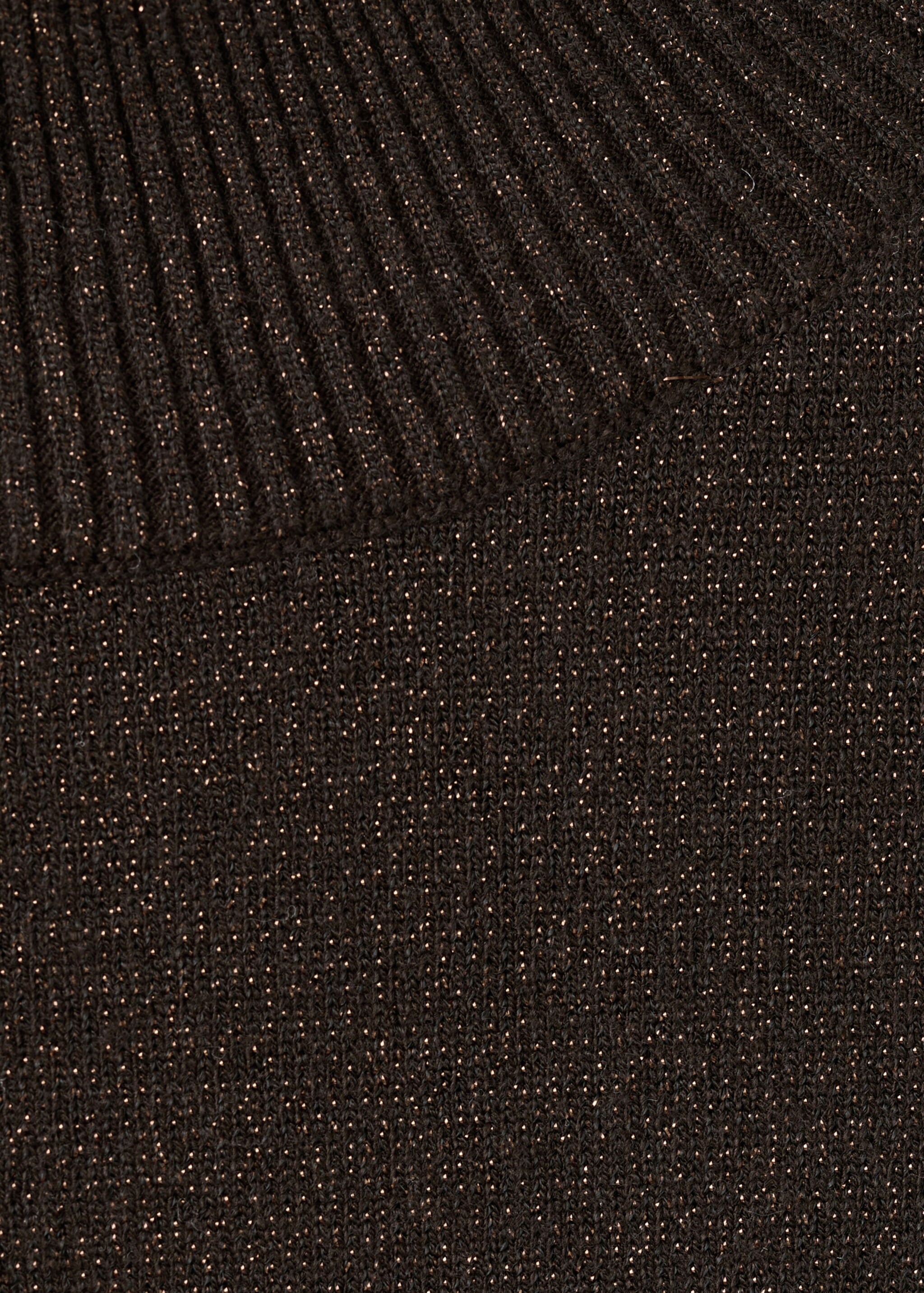 Short-sleeved lurex sweater - Details of the article 8, Chocolate. Ref: 27061262-00.