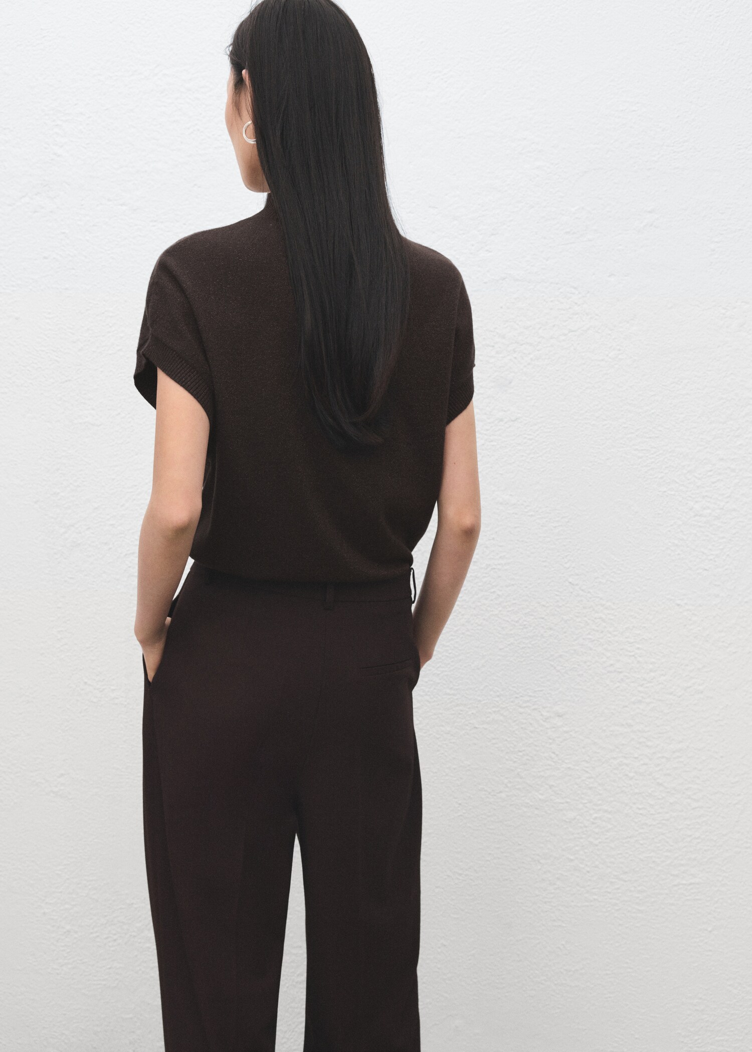 Short-sleeved lurex sweater - Reverse of the article