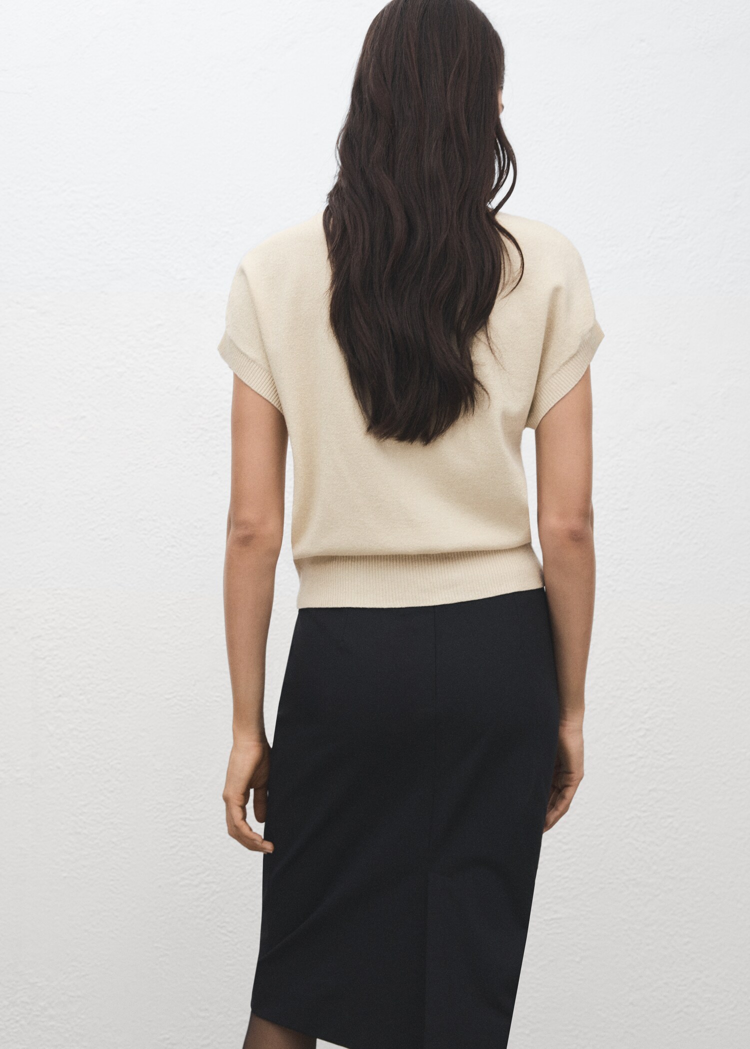 Short-sleeved lurex sweater - Reverse of the article