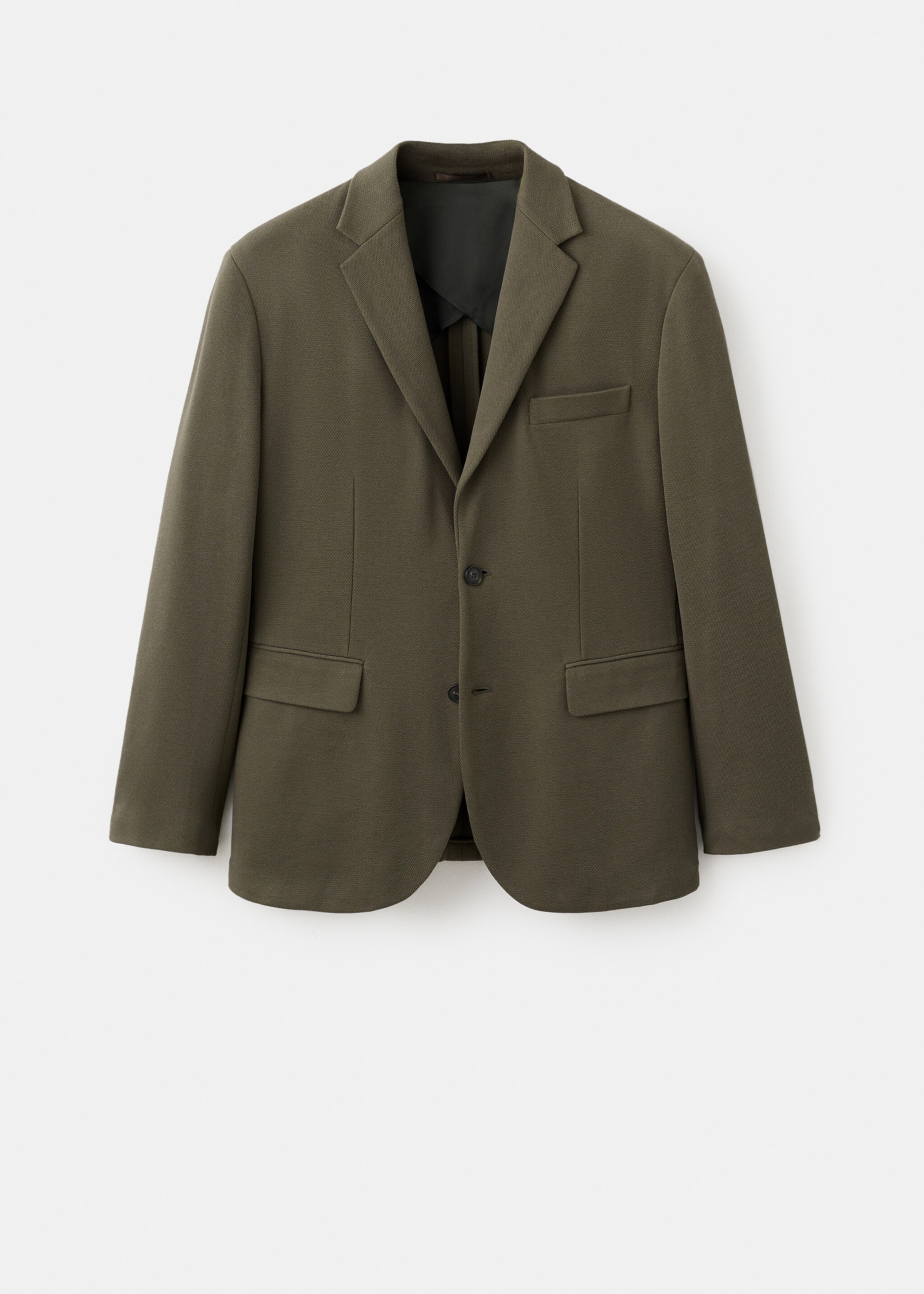 Slim-fit textured jacket - Article without model, Khaki. Ref: 27061264-00.