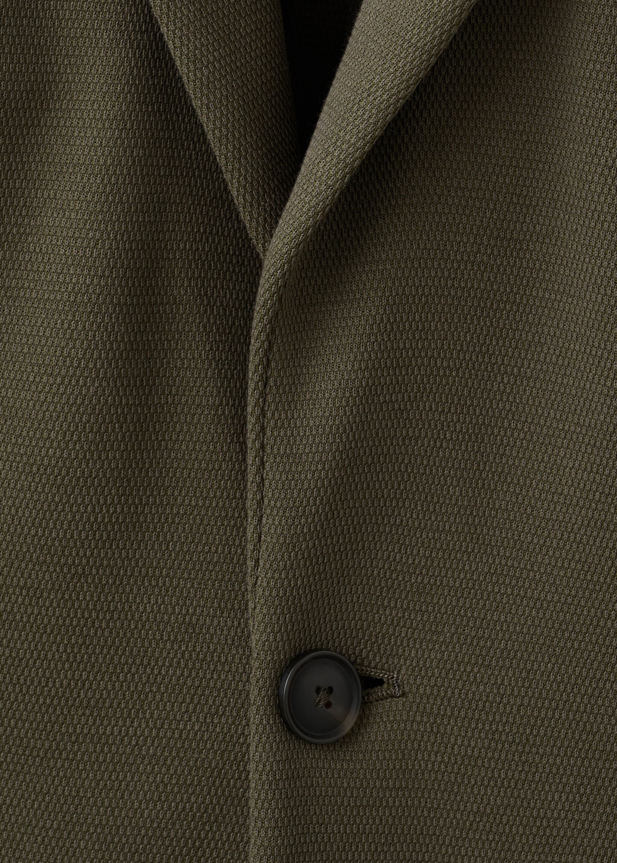 Slim-fit textured jacket - Details of the article 0, Khaki. Ref: 27061264-00.