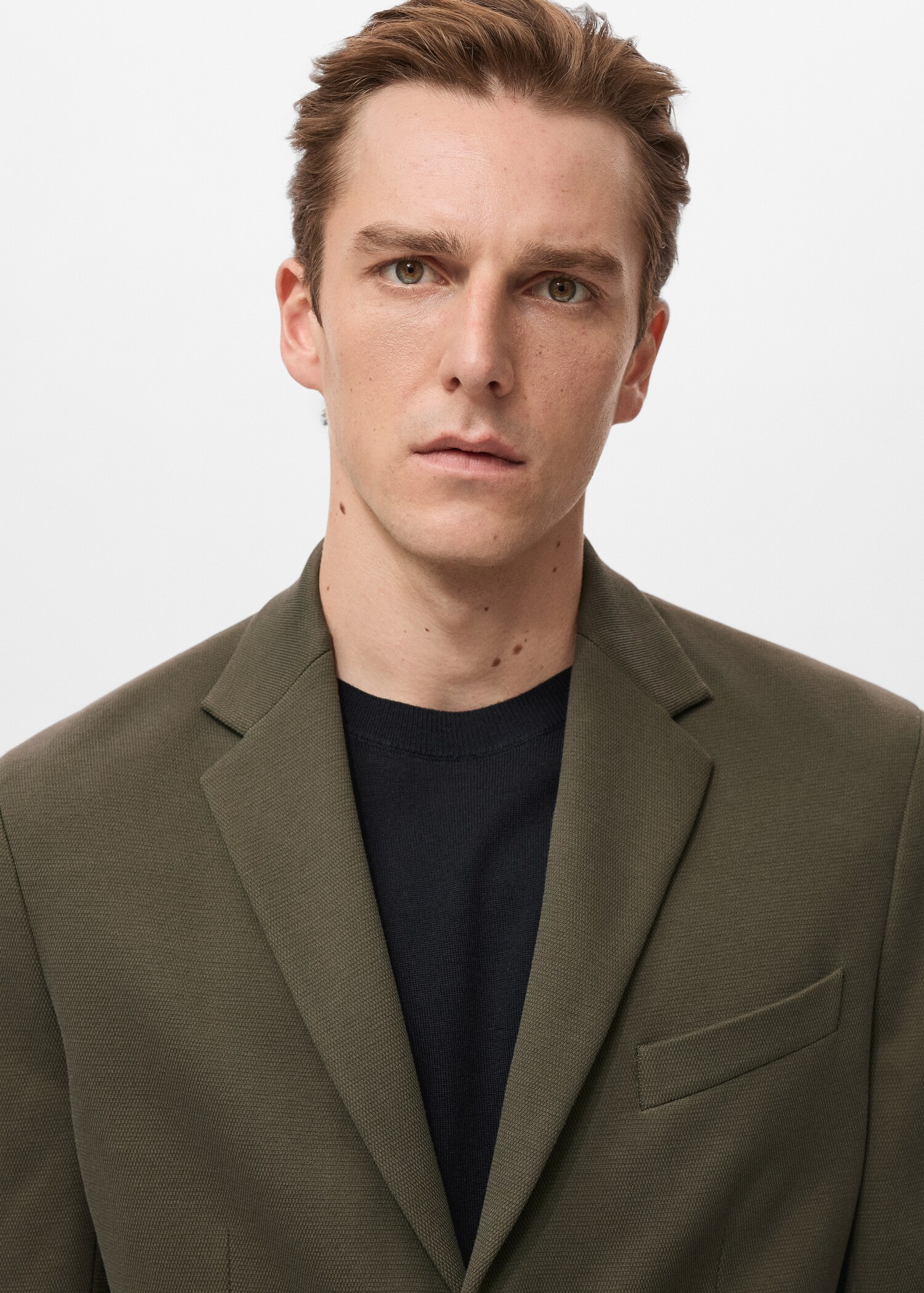 Slim-fit textured jacket - Details of the article 1