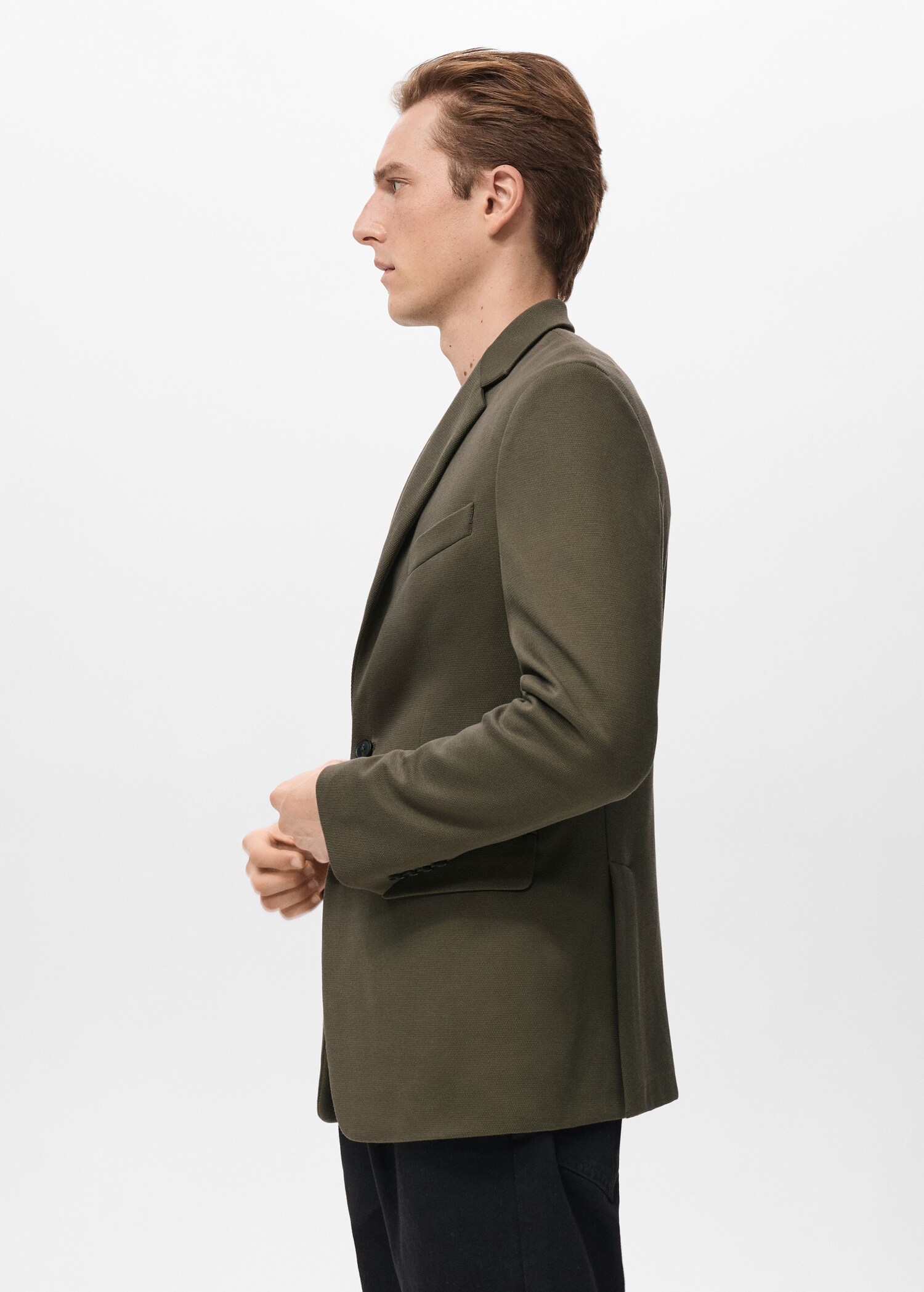 Slim-fit textured jacket - Details of the article 2