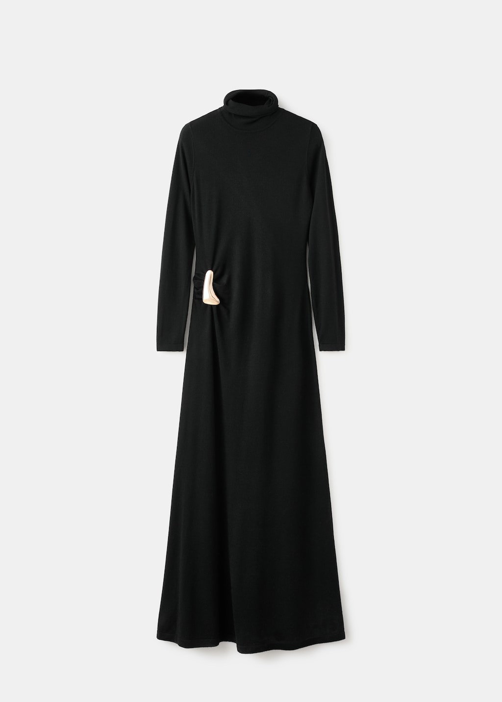Turtleneck knitted dress with brooch - image 5