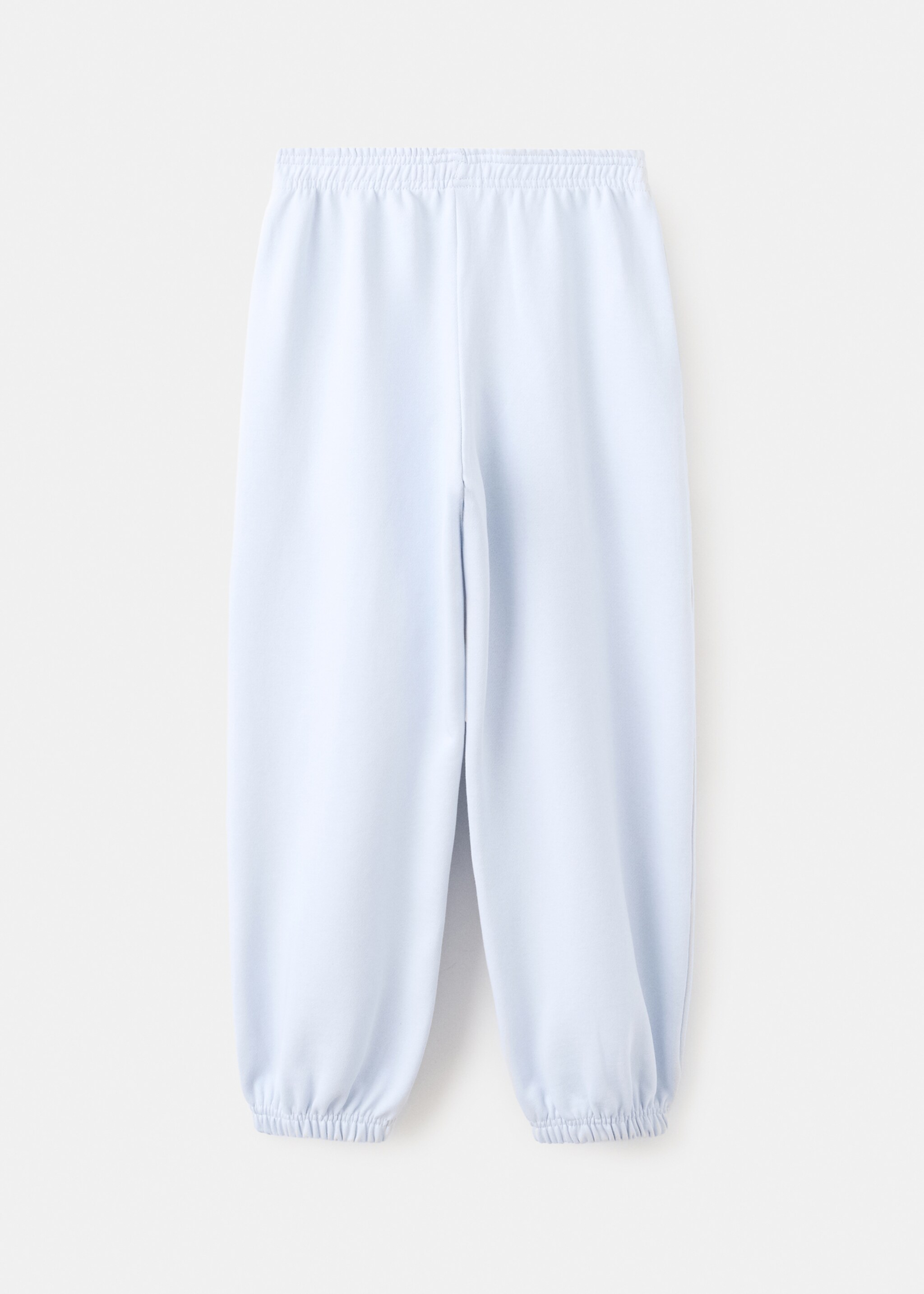 Cotton joggers with elastic waist - Reverse of the article, Sky Blue. Ref: 27061269-00.