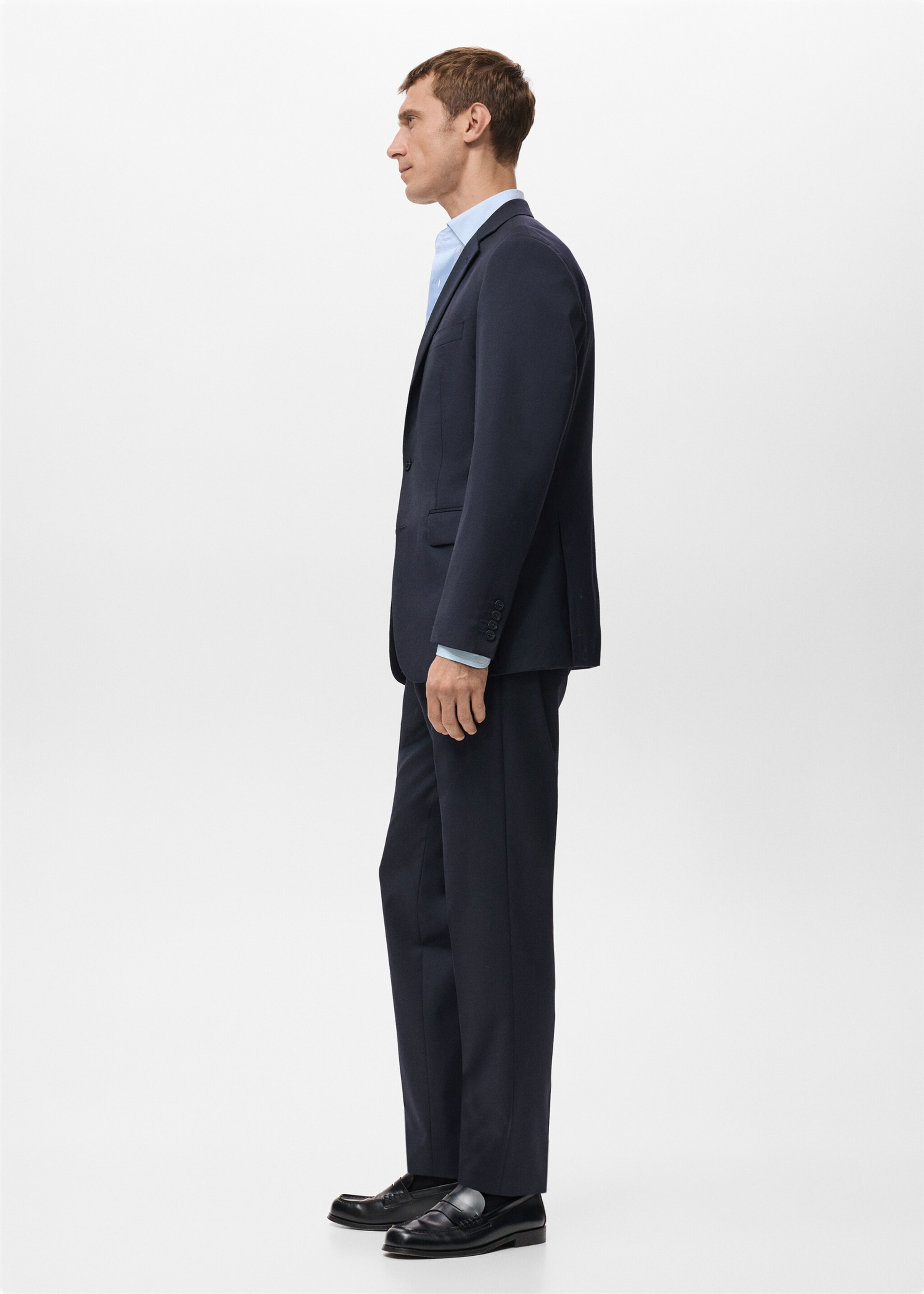Turin 100% wool suit trousers - Details of the article 2, Navy. Ref: 27061270-00.