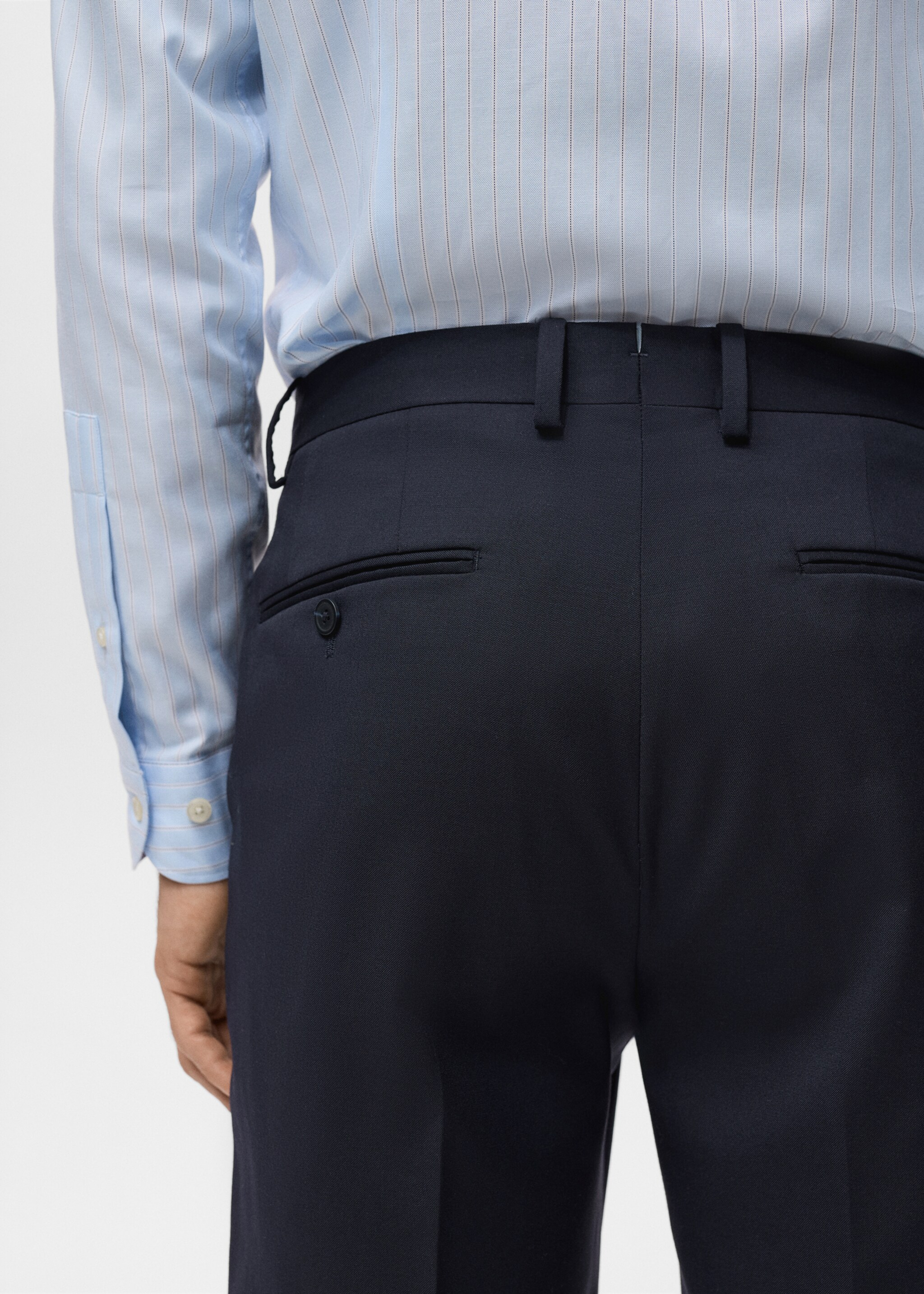 Turin 100% wool suit trousers - Details of the article 6, Navy. Ref: 27061270-00.