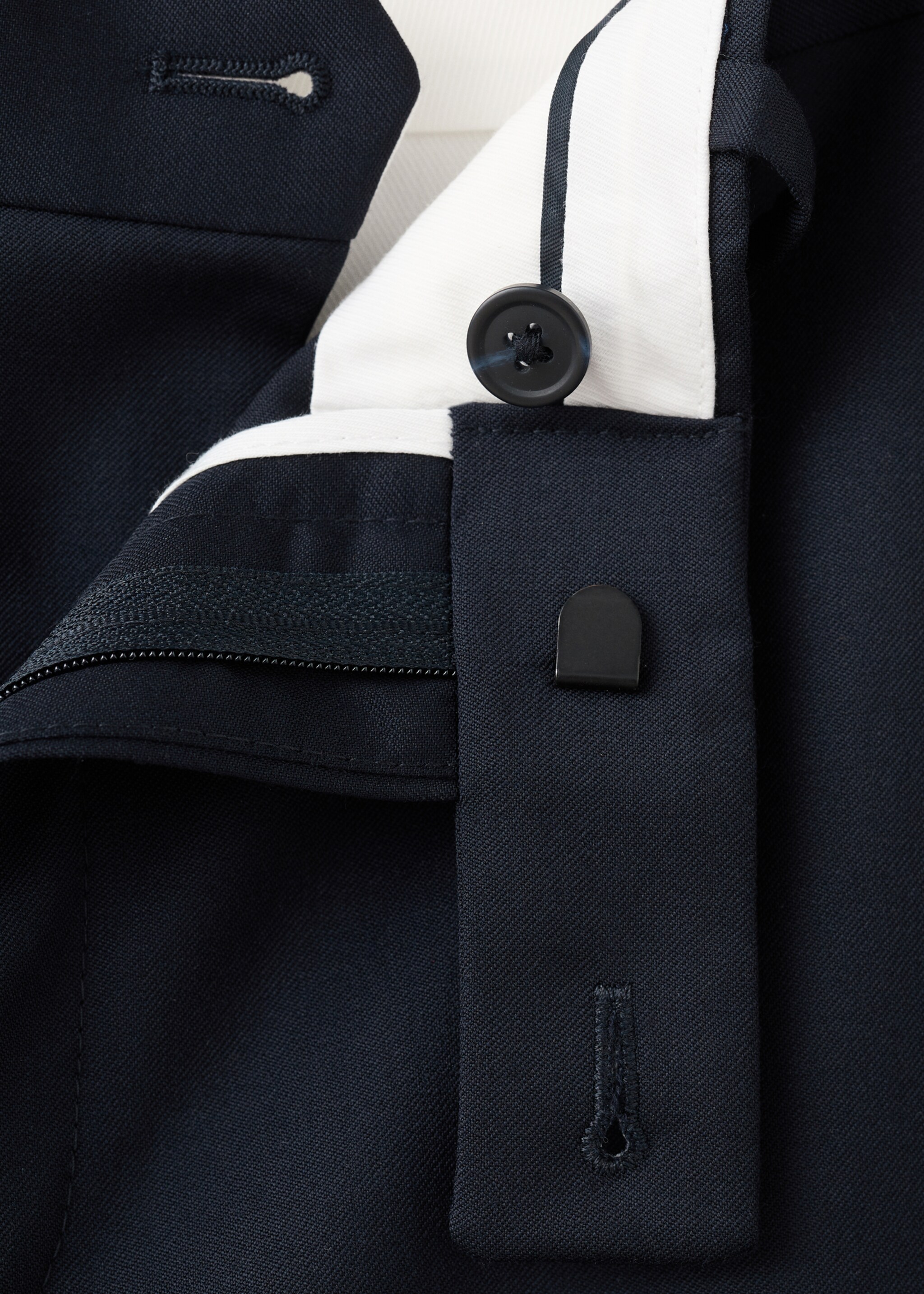 Turin 100% wool suit trousers - Details of the article 8, Navy. Ref: 27061270-00.