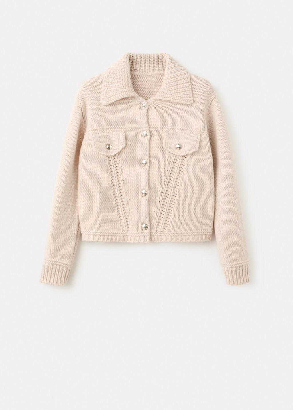 Mango Knitted jacket with polo collar thumbnail