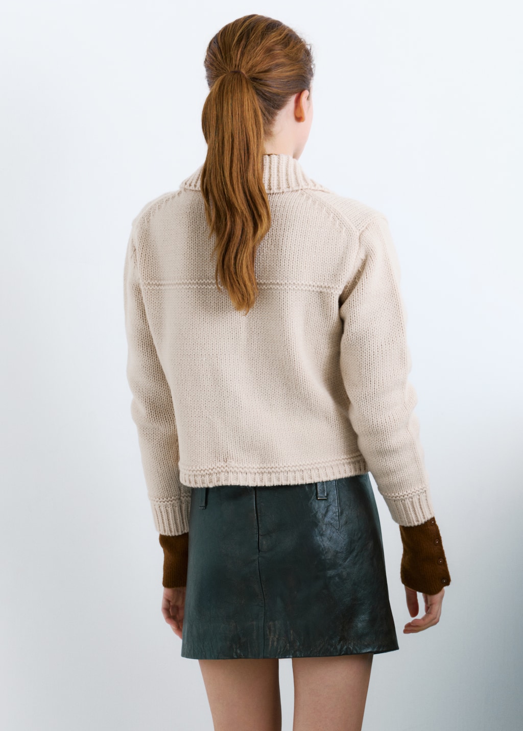 Mango Knitted jacket with polo collar thumbnail