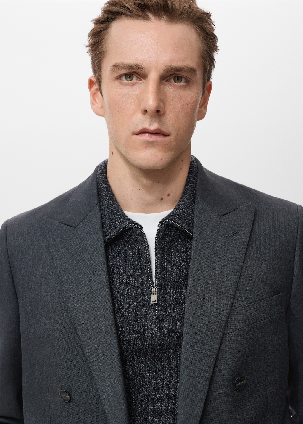 Turin 100% Wool Double-Breasted Suit Blazer