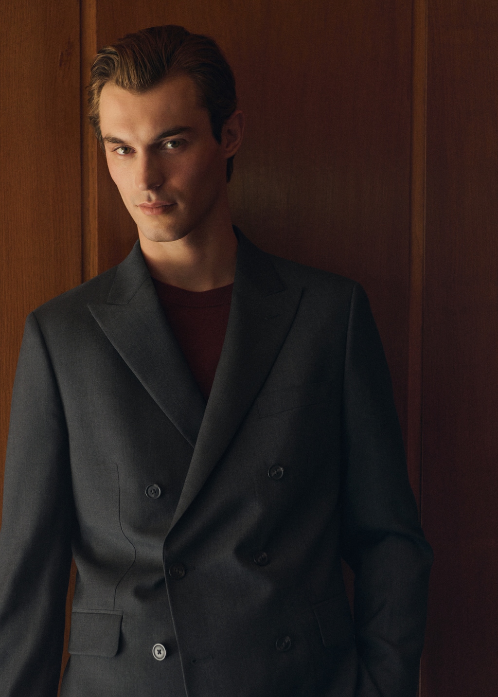 Turin 100% wool double-breasted suit jacket