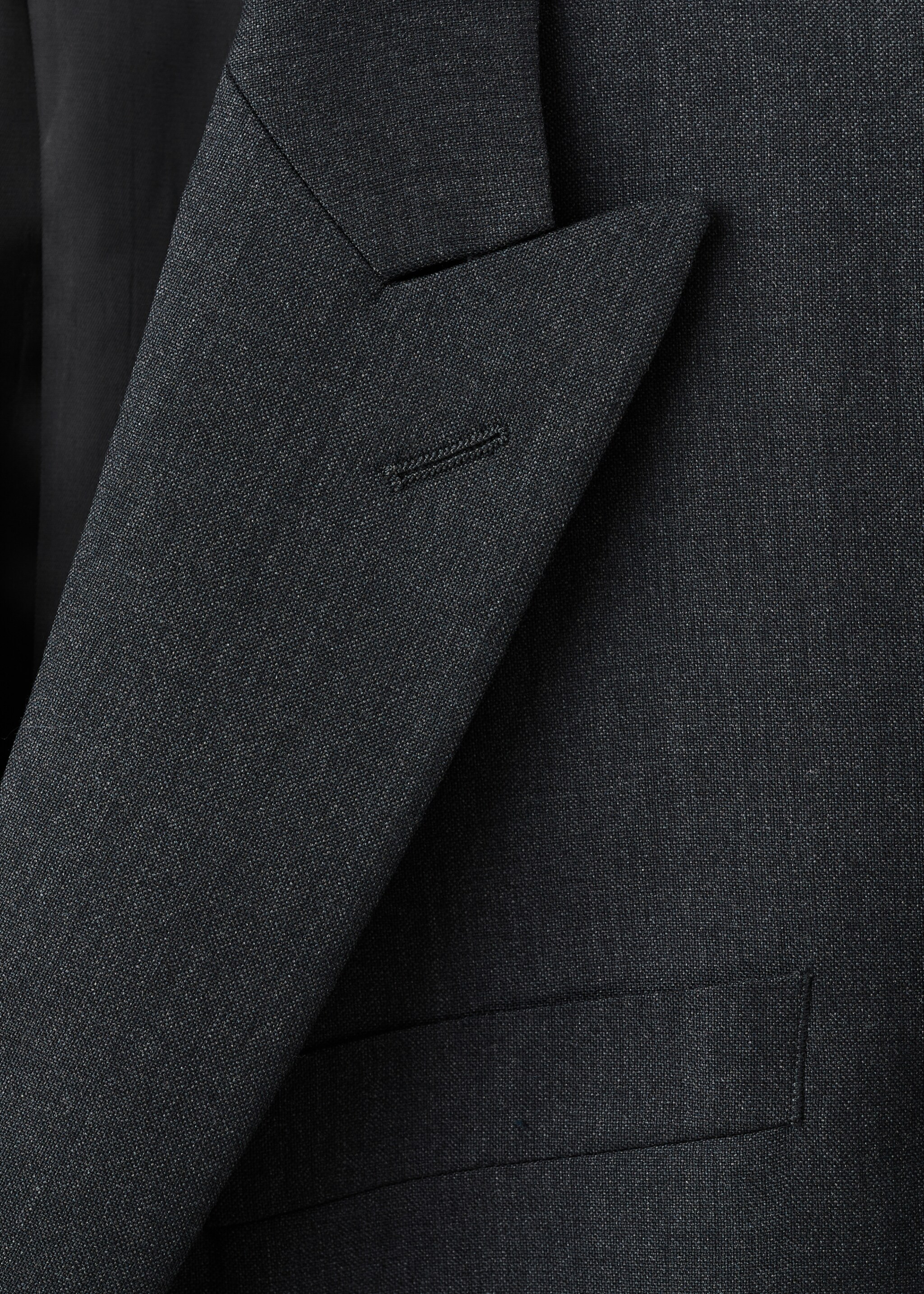 Turin 100% Wool Double-Breasted Suit Blazer - Details of the article 8, Grey. Ref: 27061272-00.