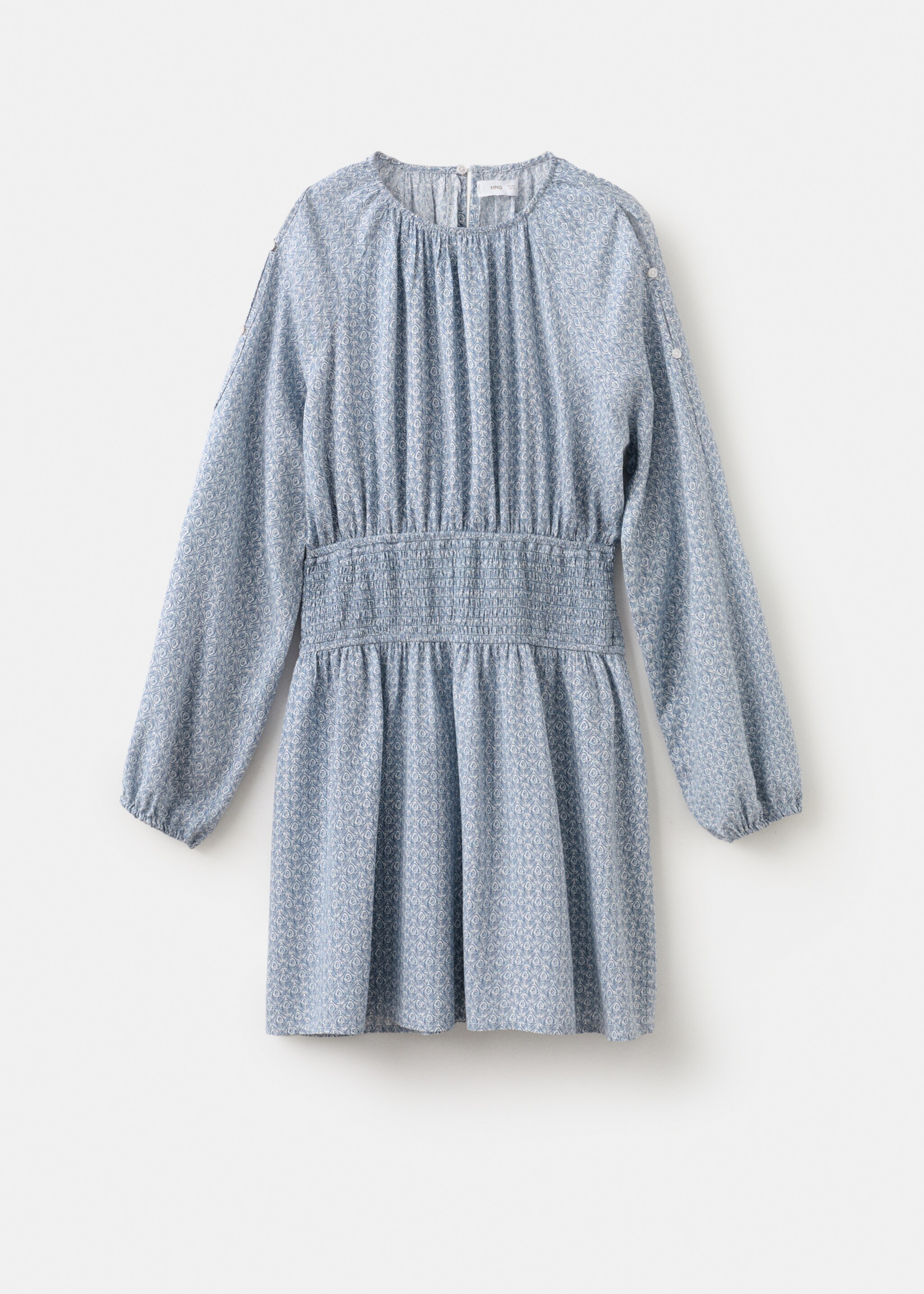 Lurex cut-out print dress - Article without model, Sky Blue. Ref: 27061273-00.