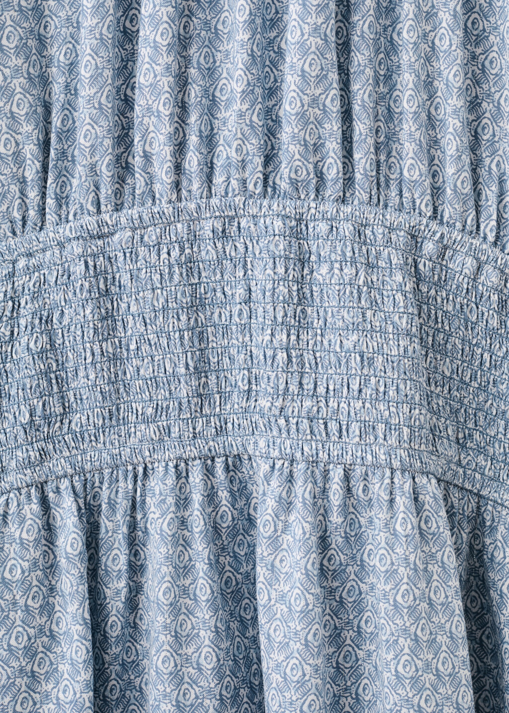 Lurex cut-out print dress - Details of the article 0, Sky Blue. Ref: 27061273-00.