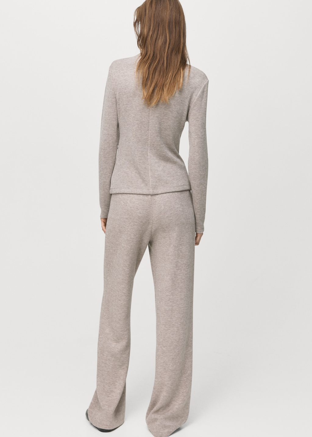 Straight-fit pants with elastic waist