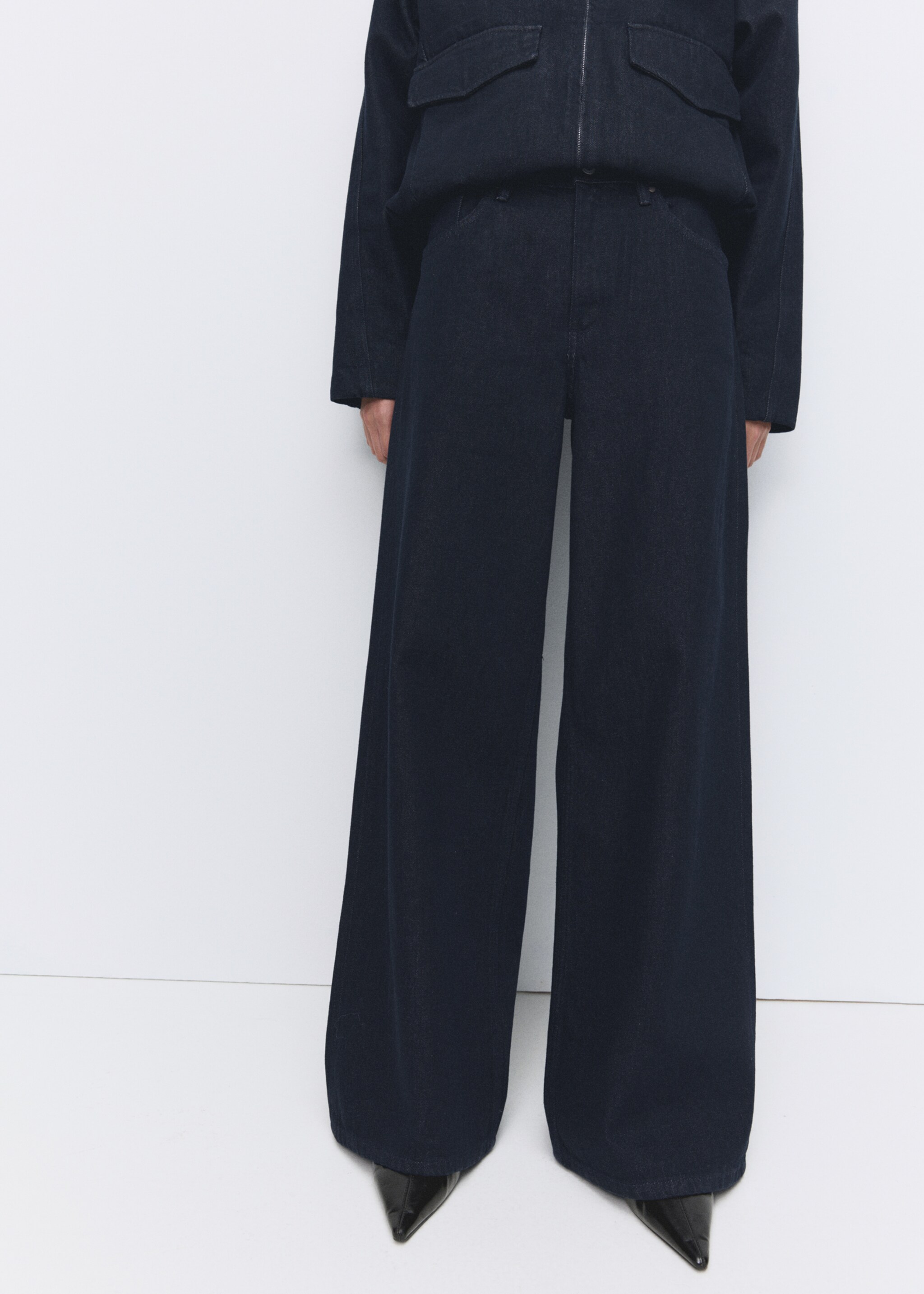 High-rise wide leg rinse-wash jeans - Medium plane, Open Blue. Ref: 27061278-00.