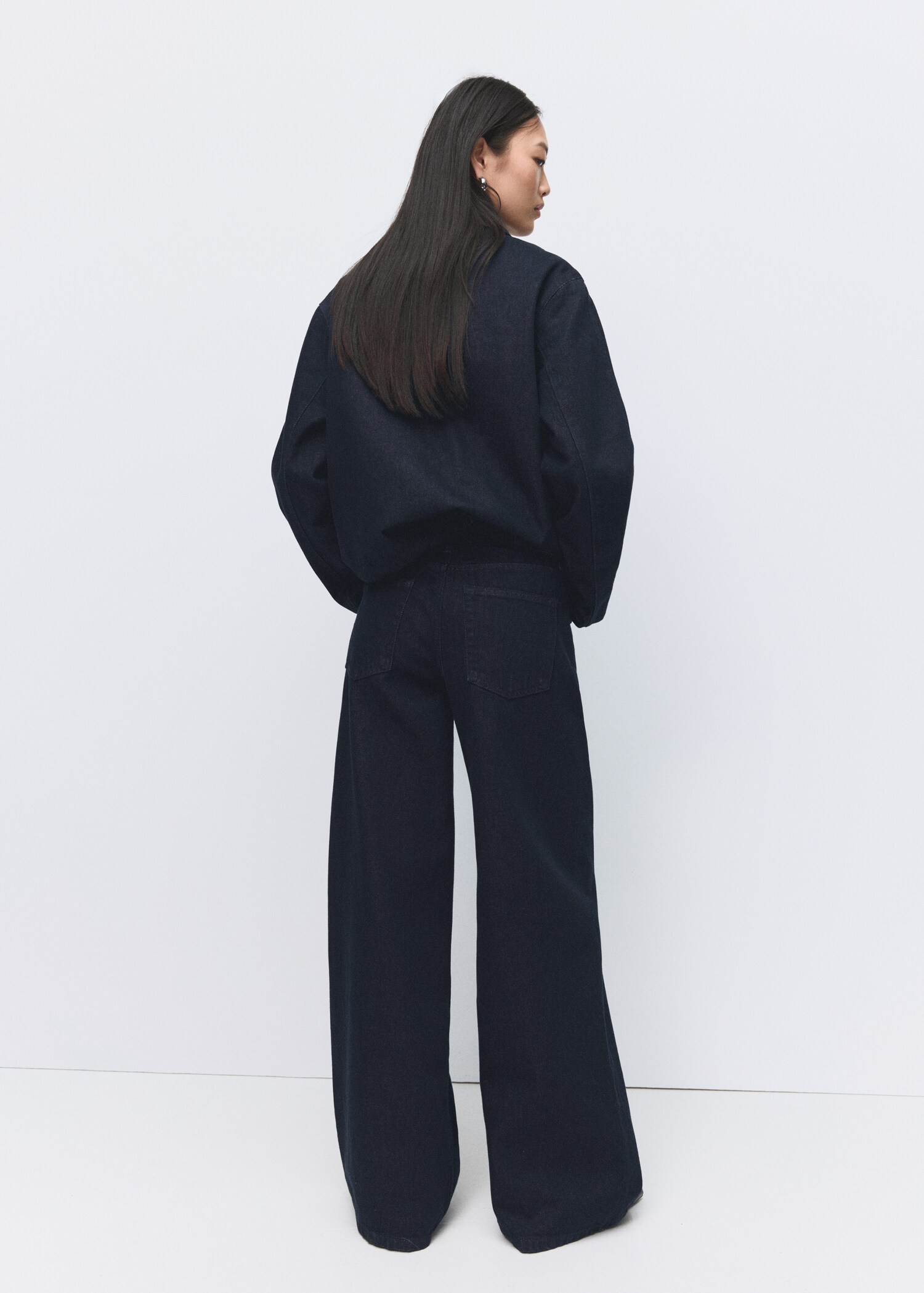 High-rise wide leg rinse-wash jeans - Reverse of the article