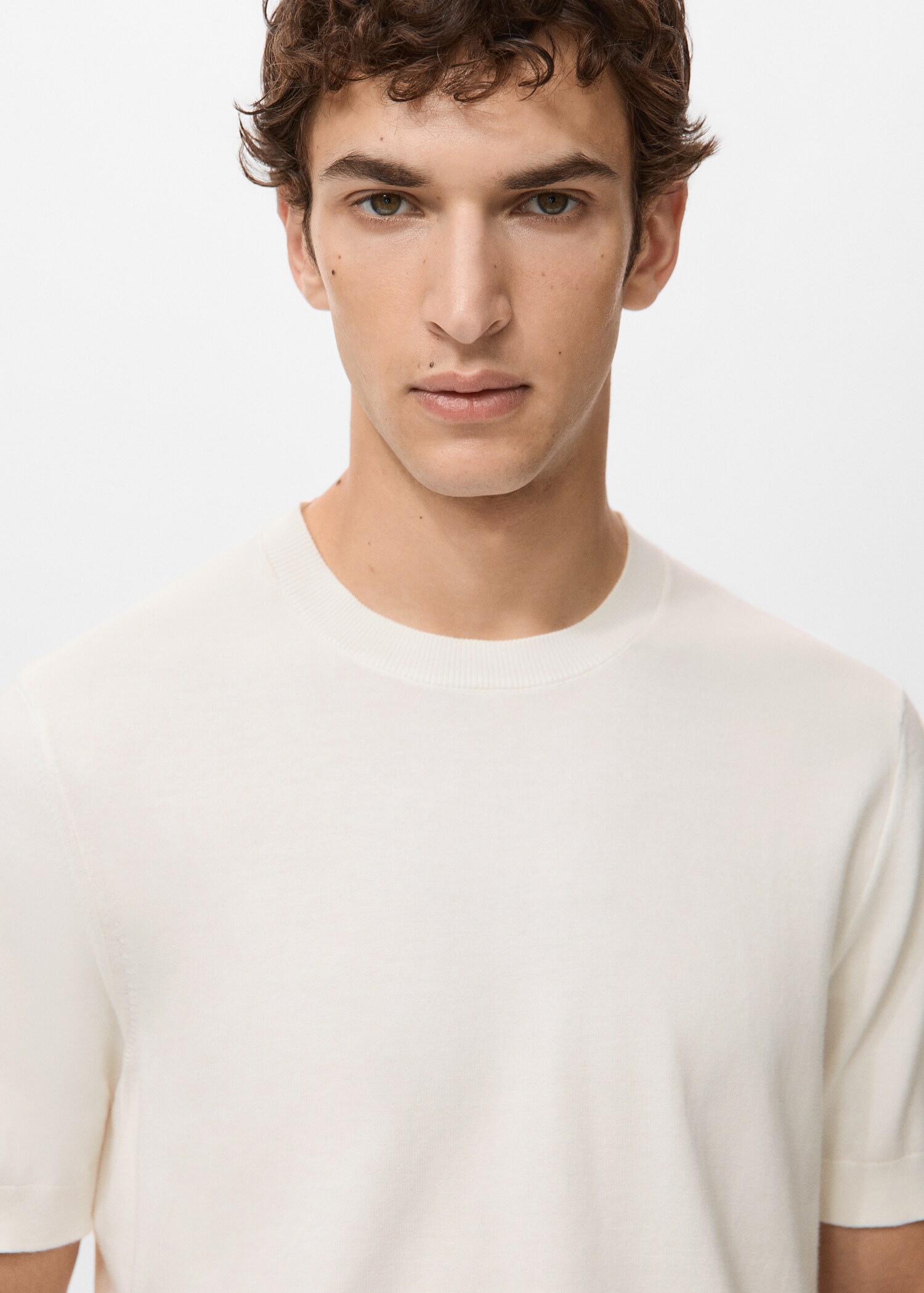 Cotton fine-knit t-shirt - Details of the article 1