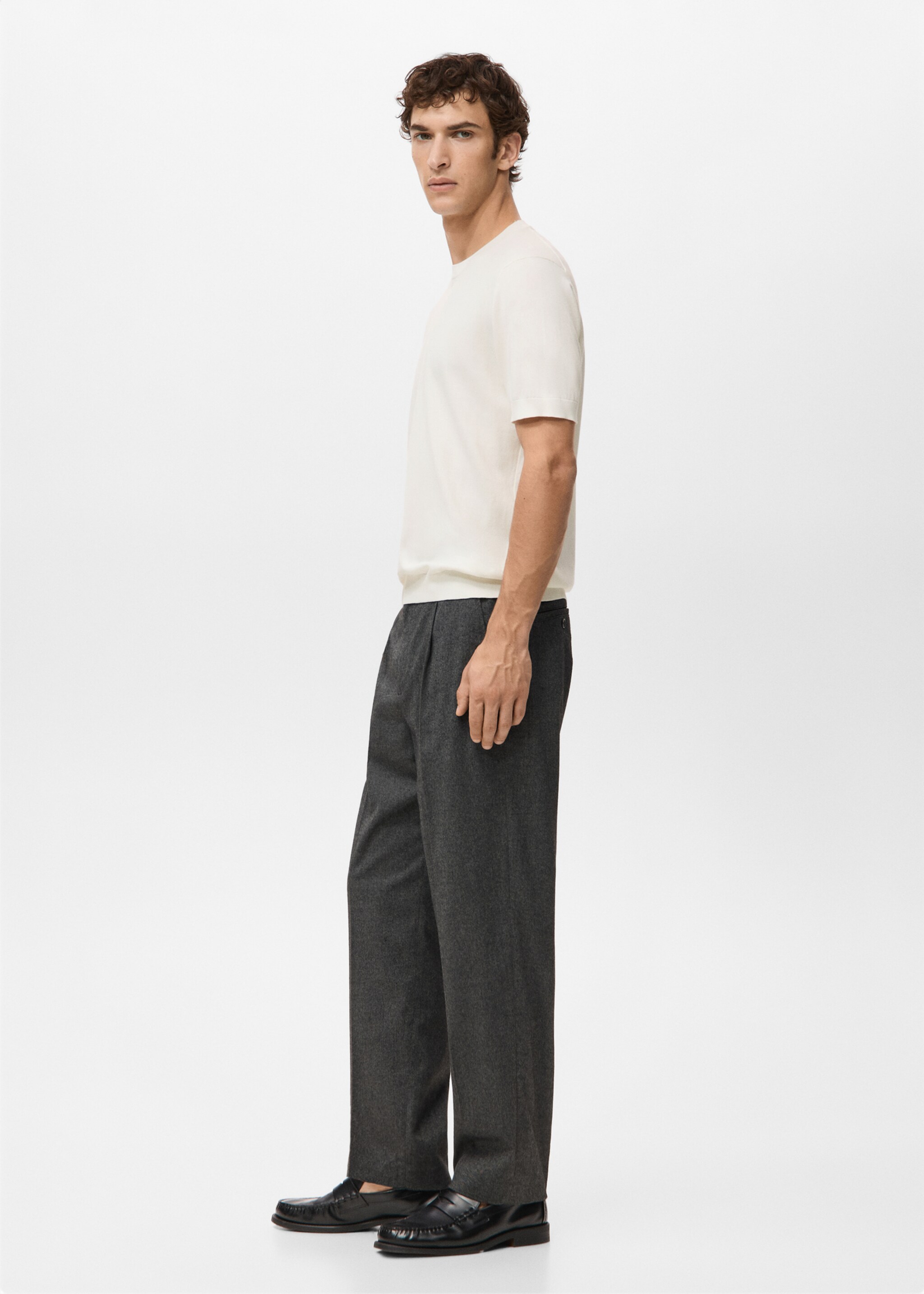 Cotton fine-knit t-shirt - Details of the article 2, Off White. Ref: 27061281-00.