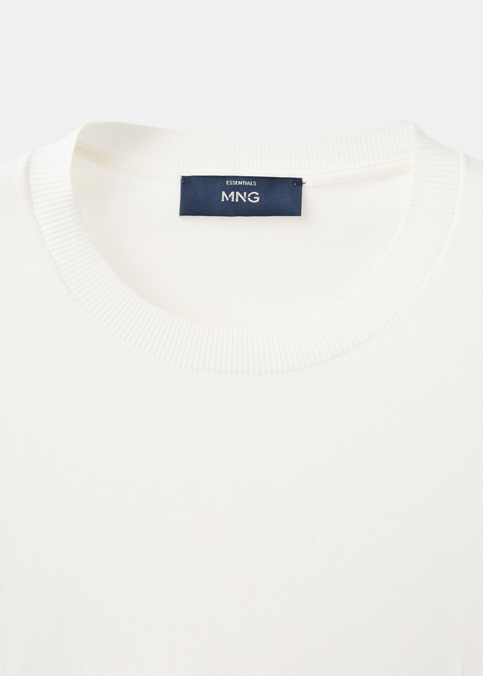 Cotton fine-knit t-shirt - Details of the article 8, Off White. Ref: 27061281-00.