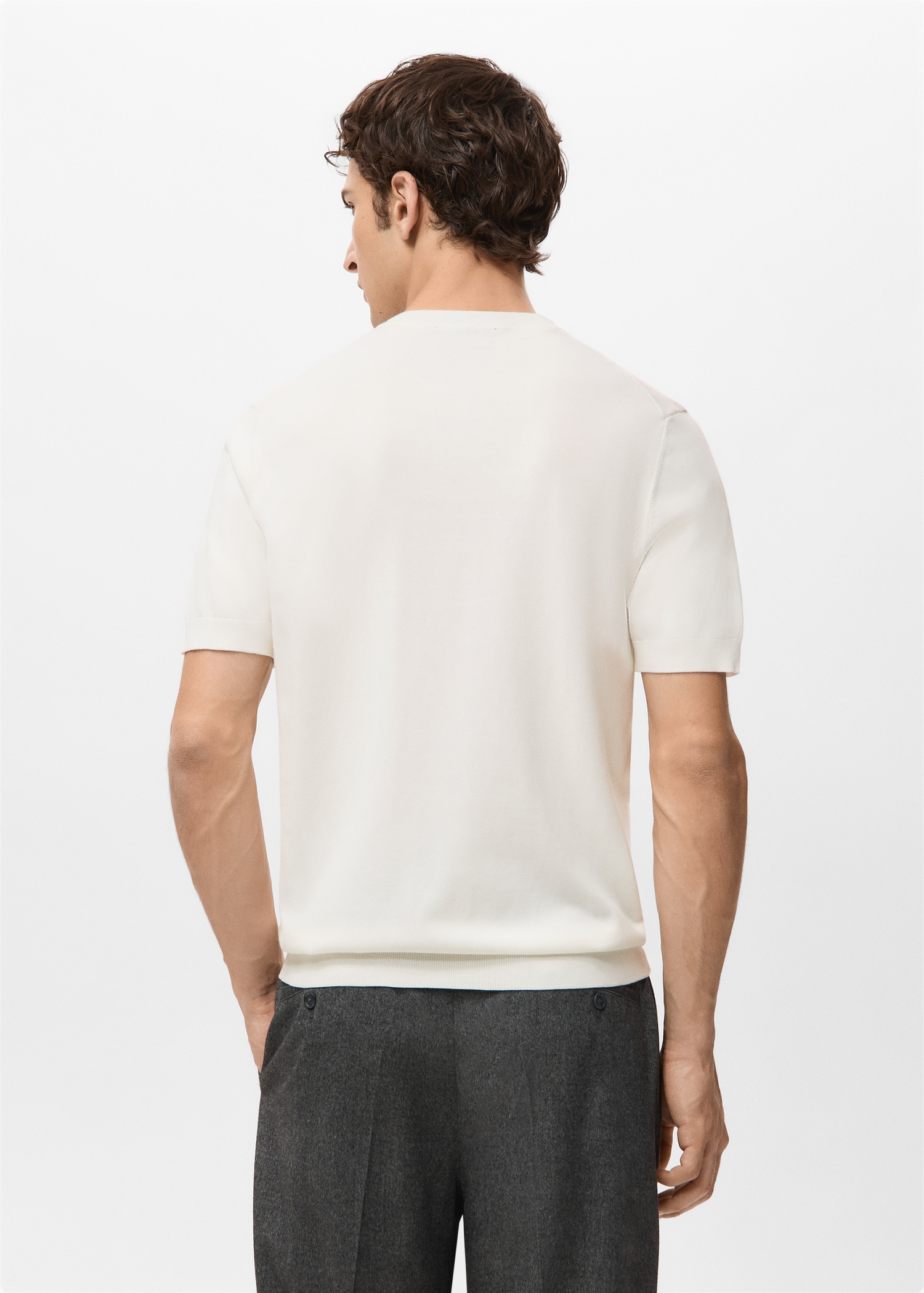 Cotton fine-knit t-shirt - Reverse of the article