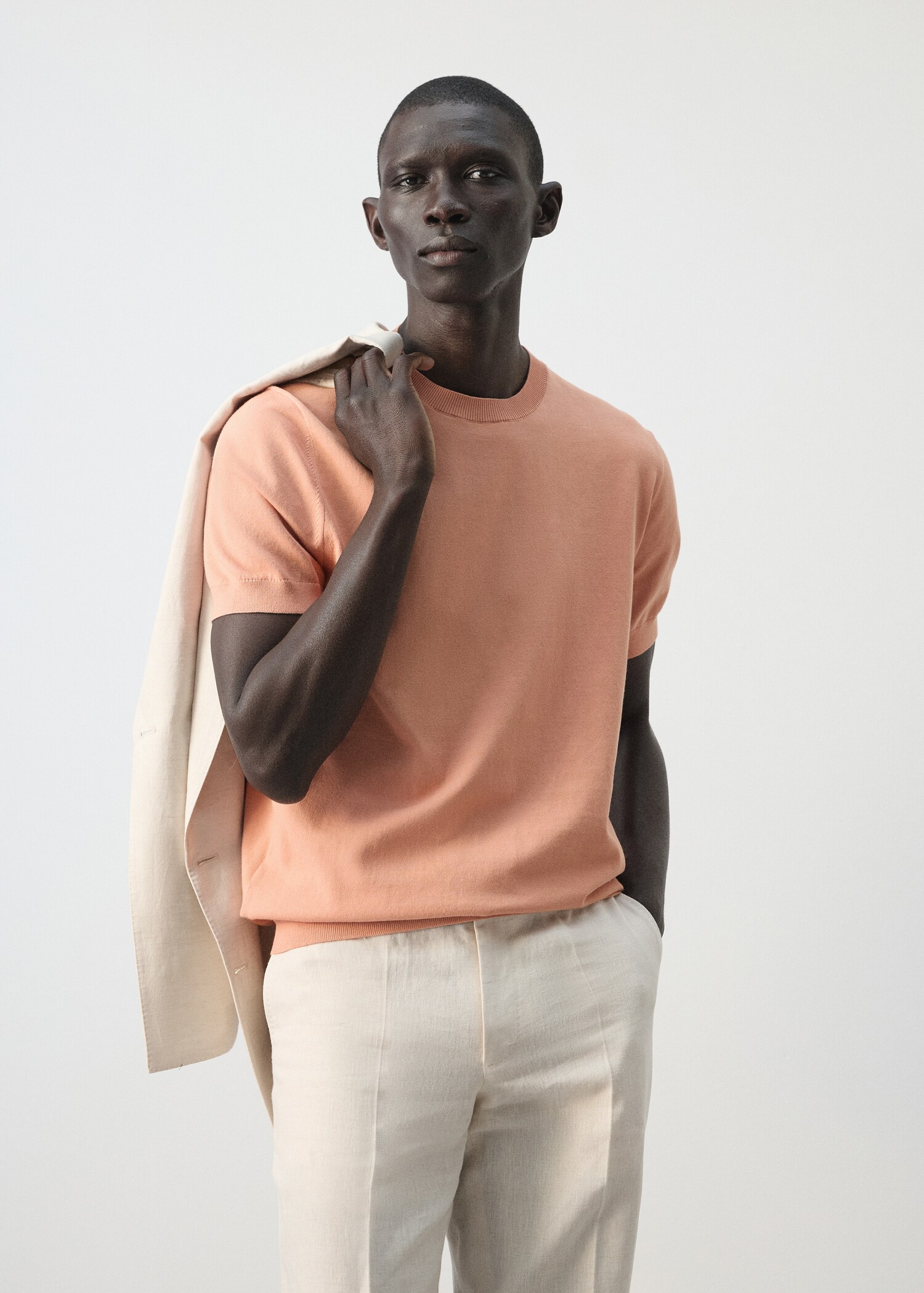 Fine jersey 100% cotton T-shirt - Medium plane