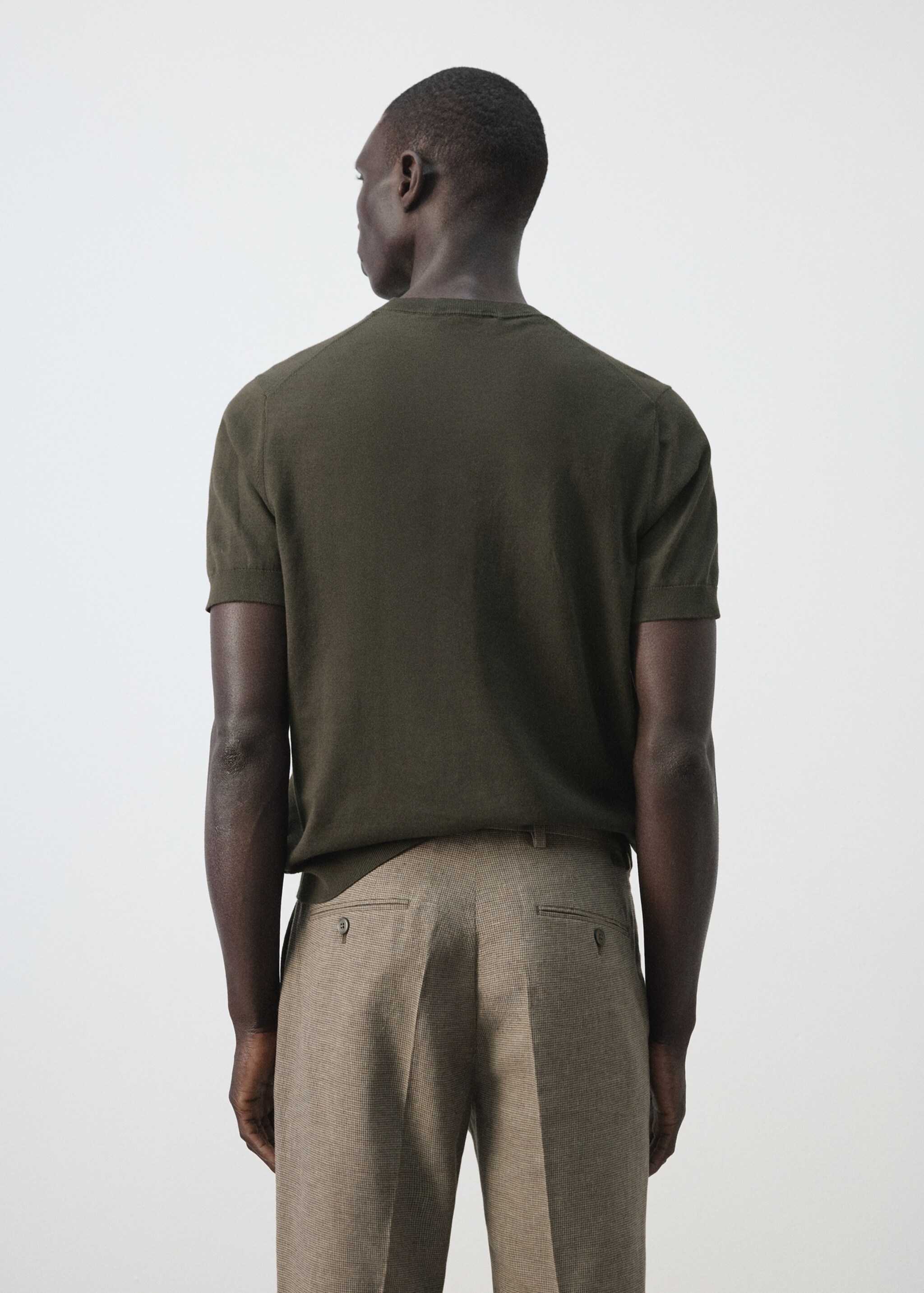 Fine jersey 100% cotton T-shirt - Reverse of the article, Chocolate. Ref: 27061281-00.