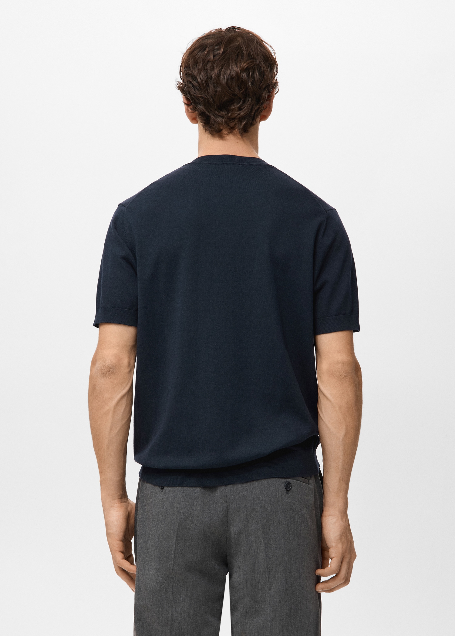 Cotton fine-knit t-shirt - Reverse of the article