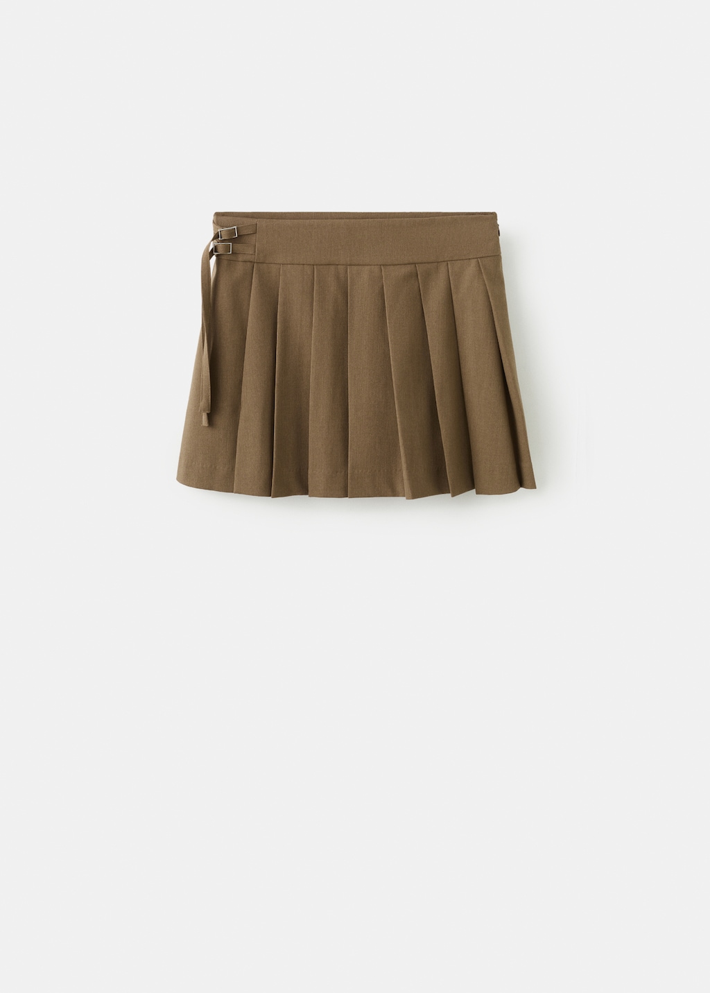 Mango Short pleated skirt with buckles