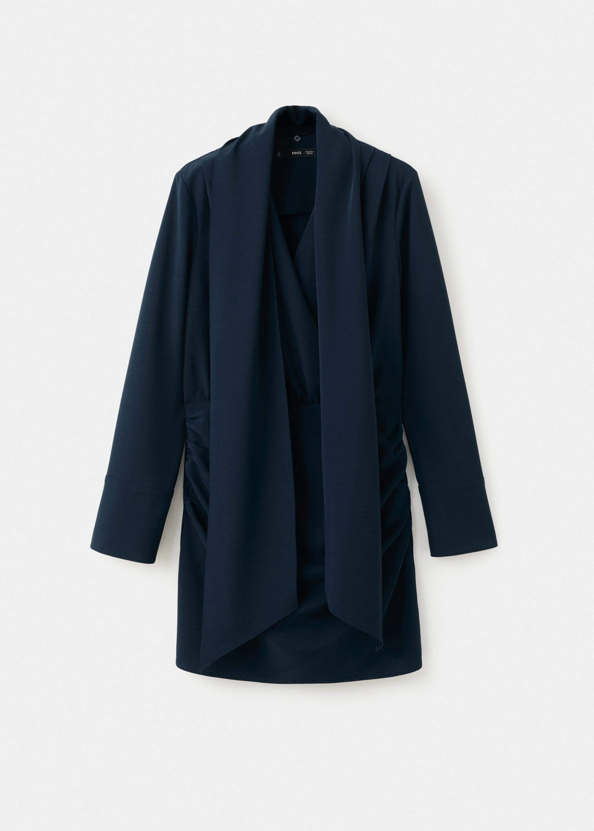 Draped dress with foulard - Article without model, Navy. Ref: 27061283-00.