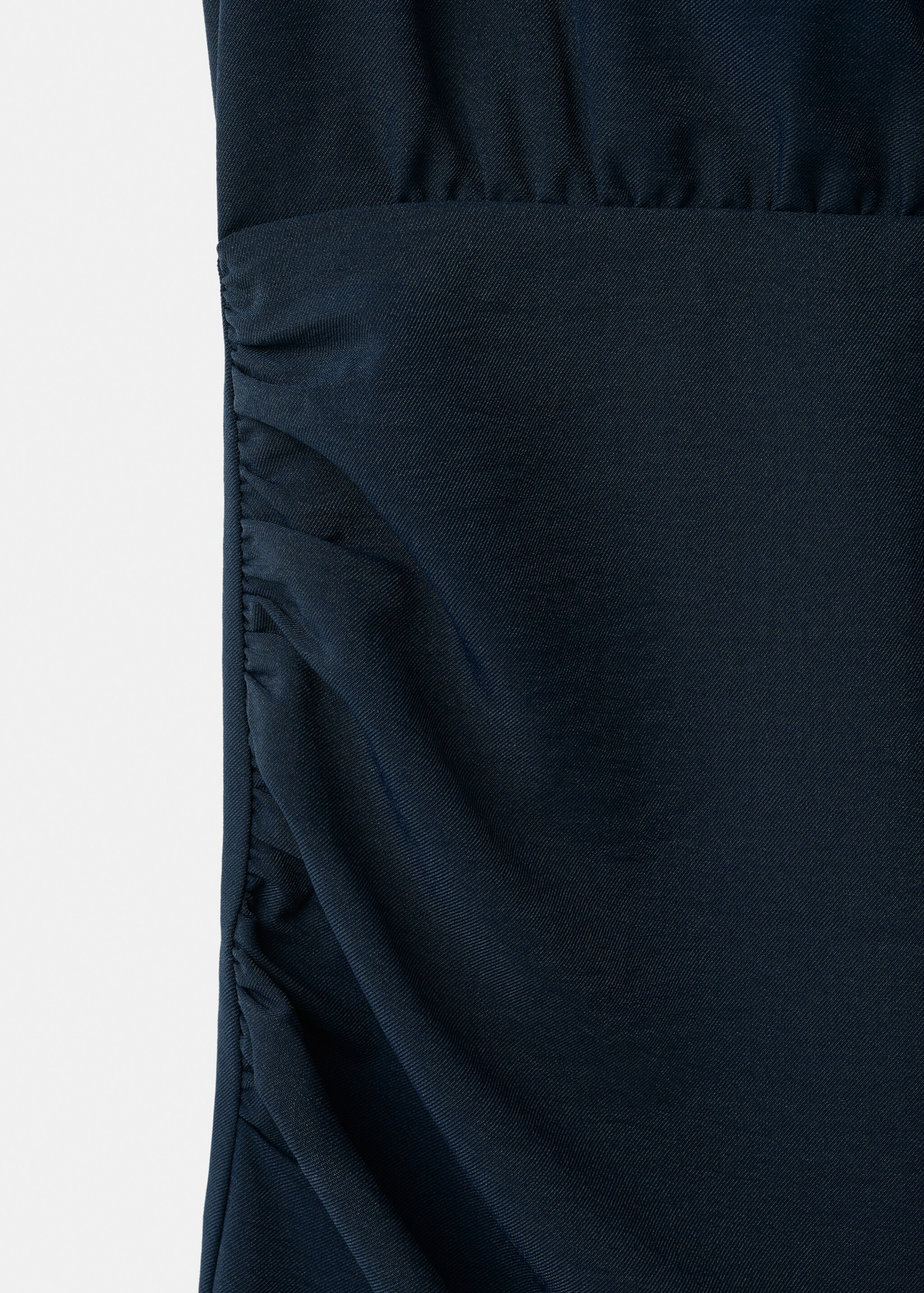 Draped dress with foulard - Details of the article 8, Navy. Ref: 27061283-00.