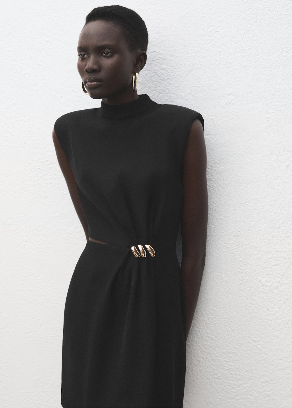 Mango Dress with metal embellishment and cut-out
